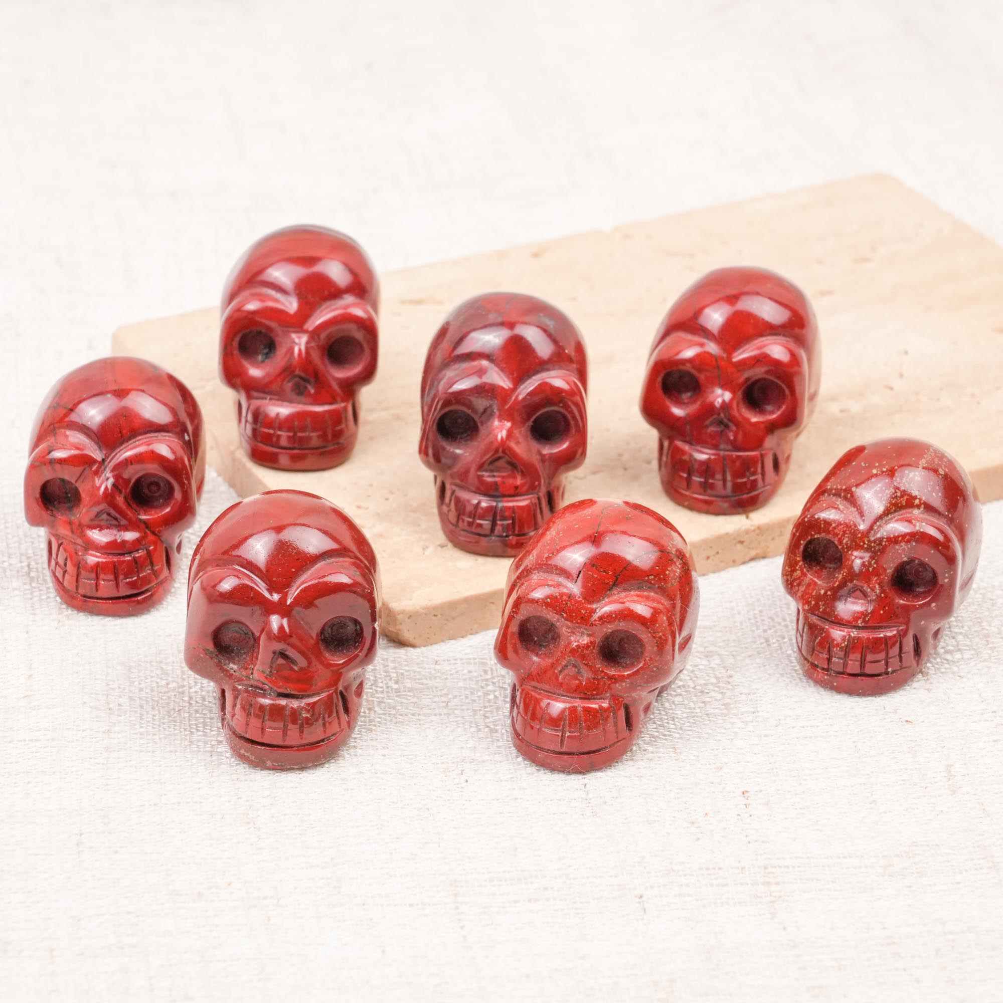 Red Jasper Mini Skull Carving