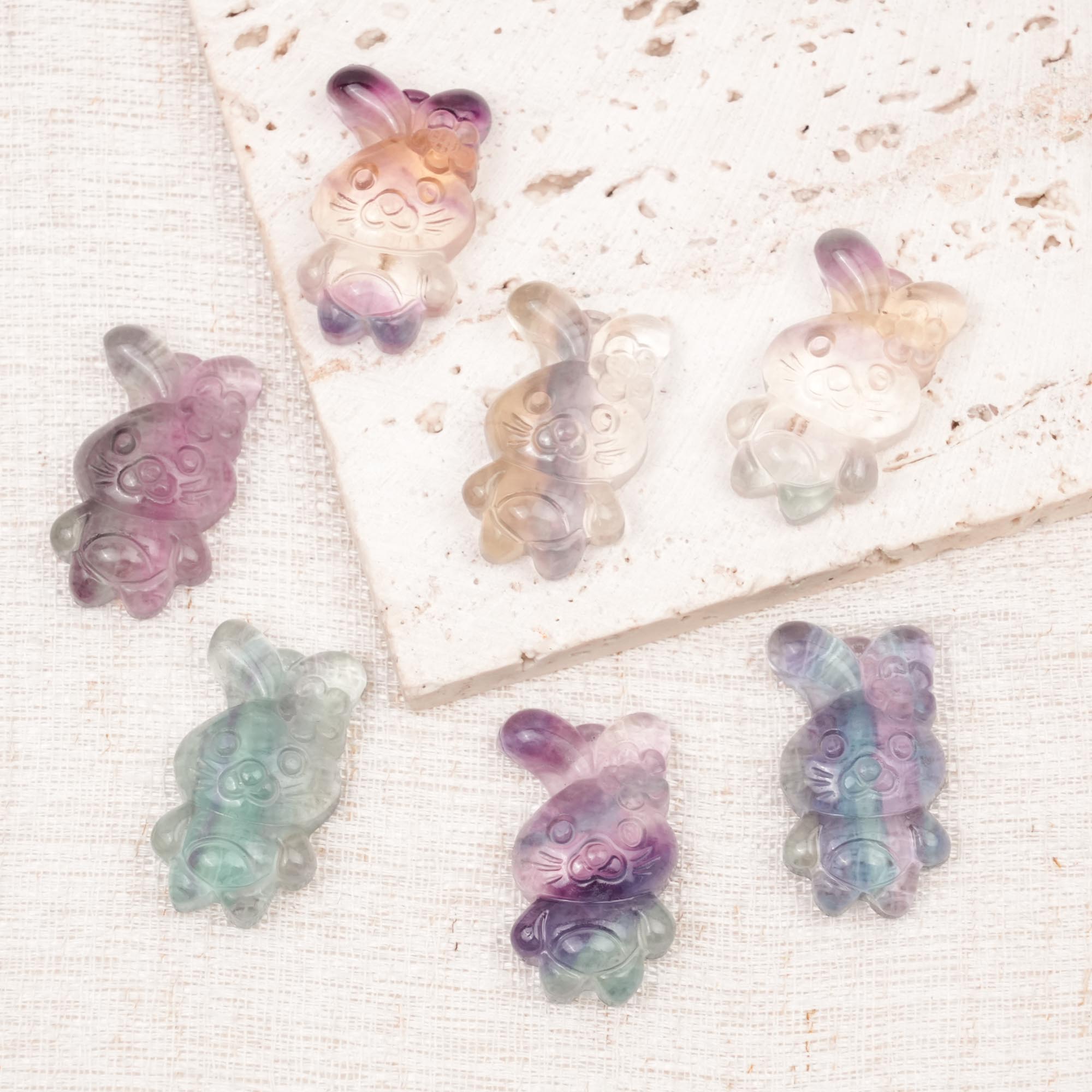Fluorite Bunny Carving