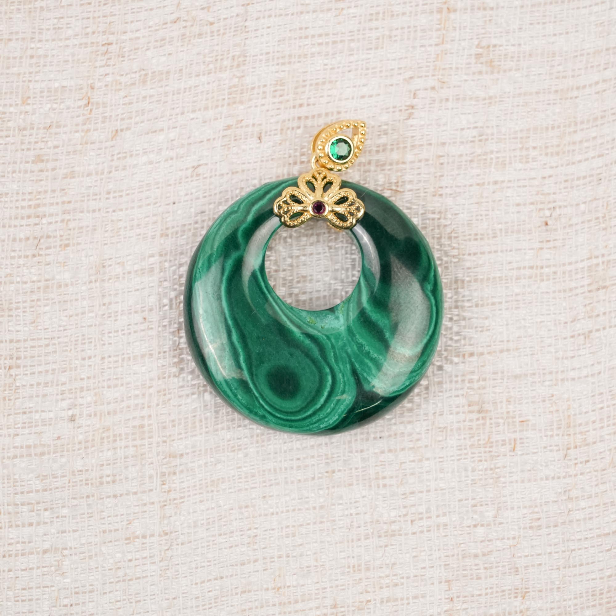 Malachite Peace Buckle Pendant