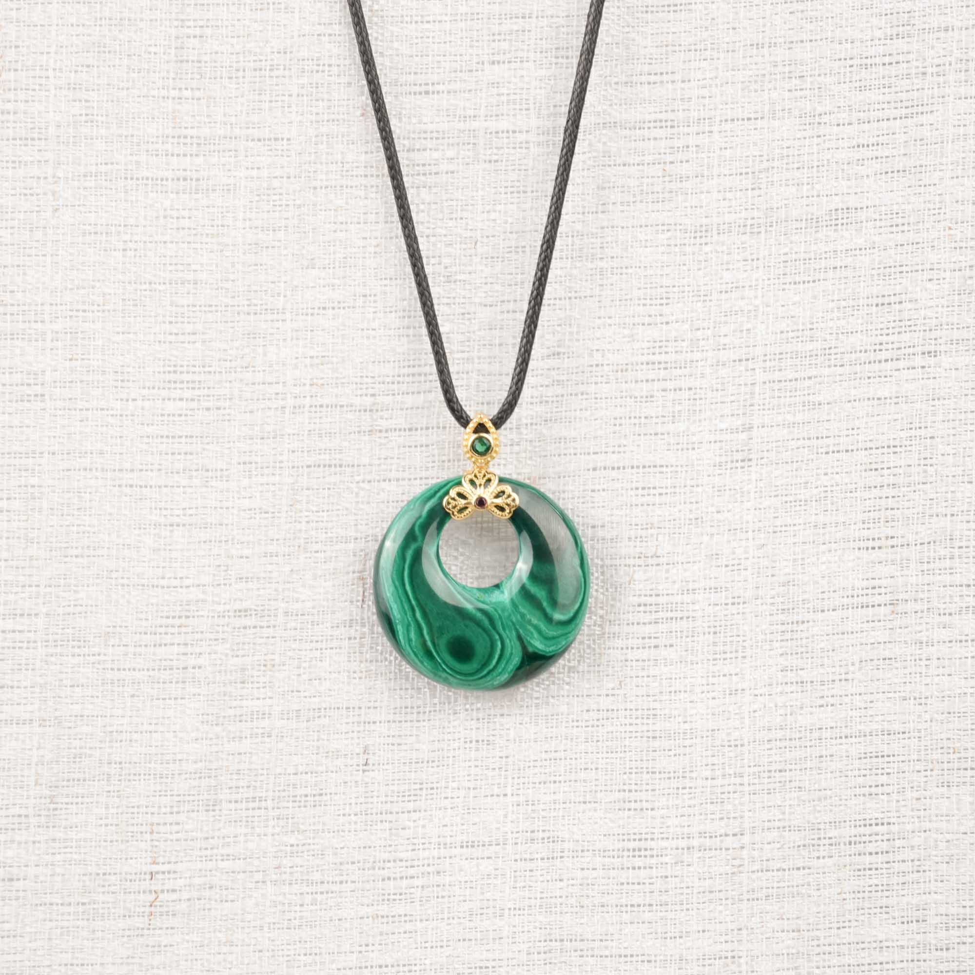 Malachite Peace Buckle Pendant