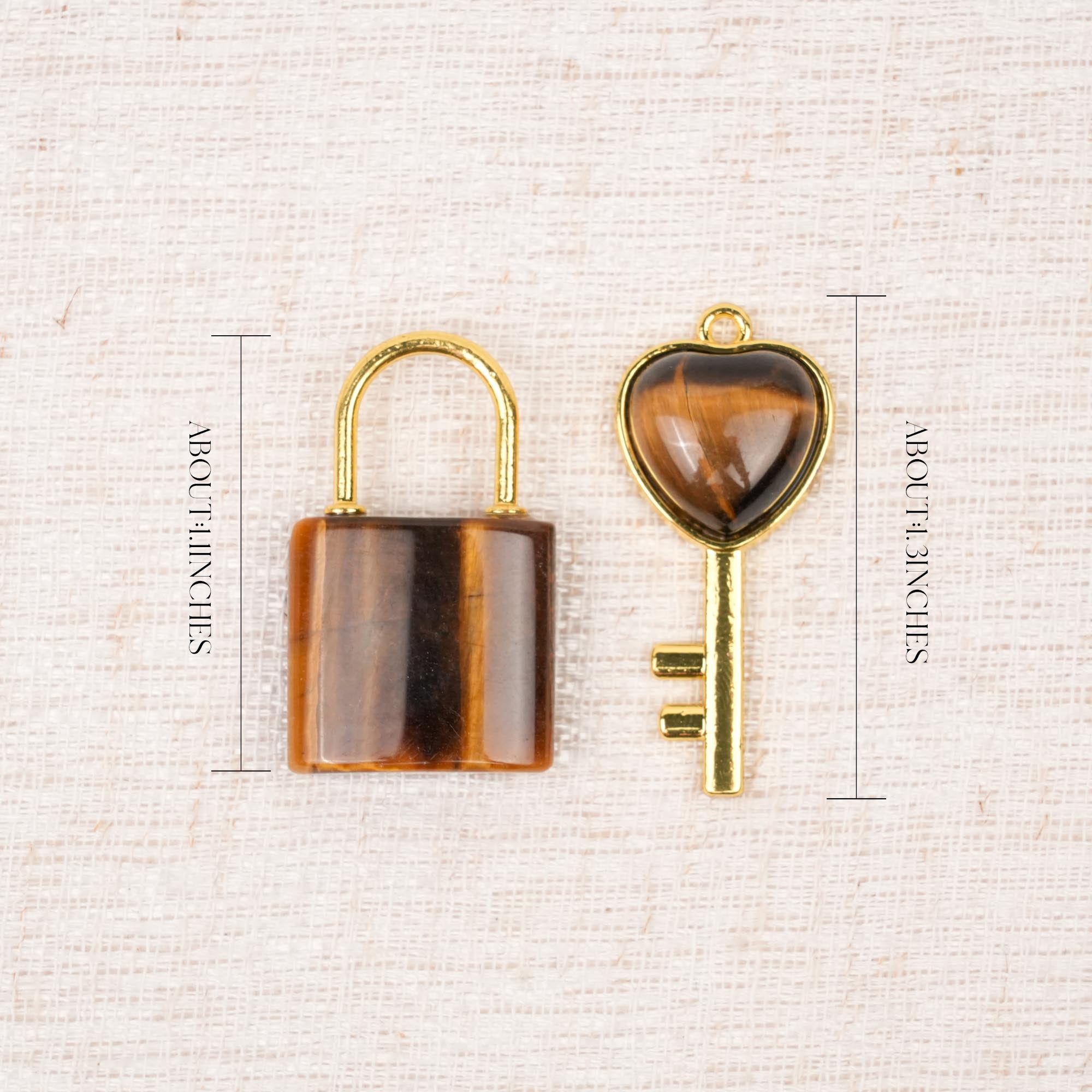 Crystal Heart Key Lock Pendant Set