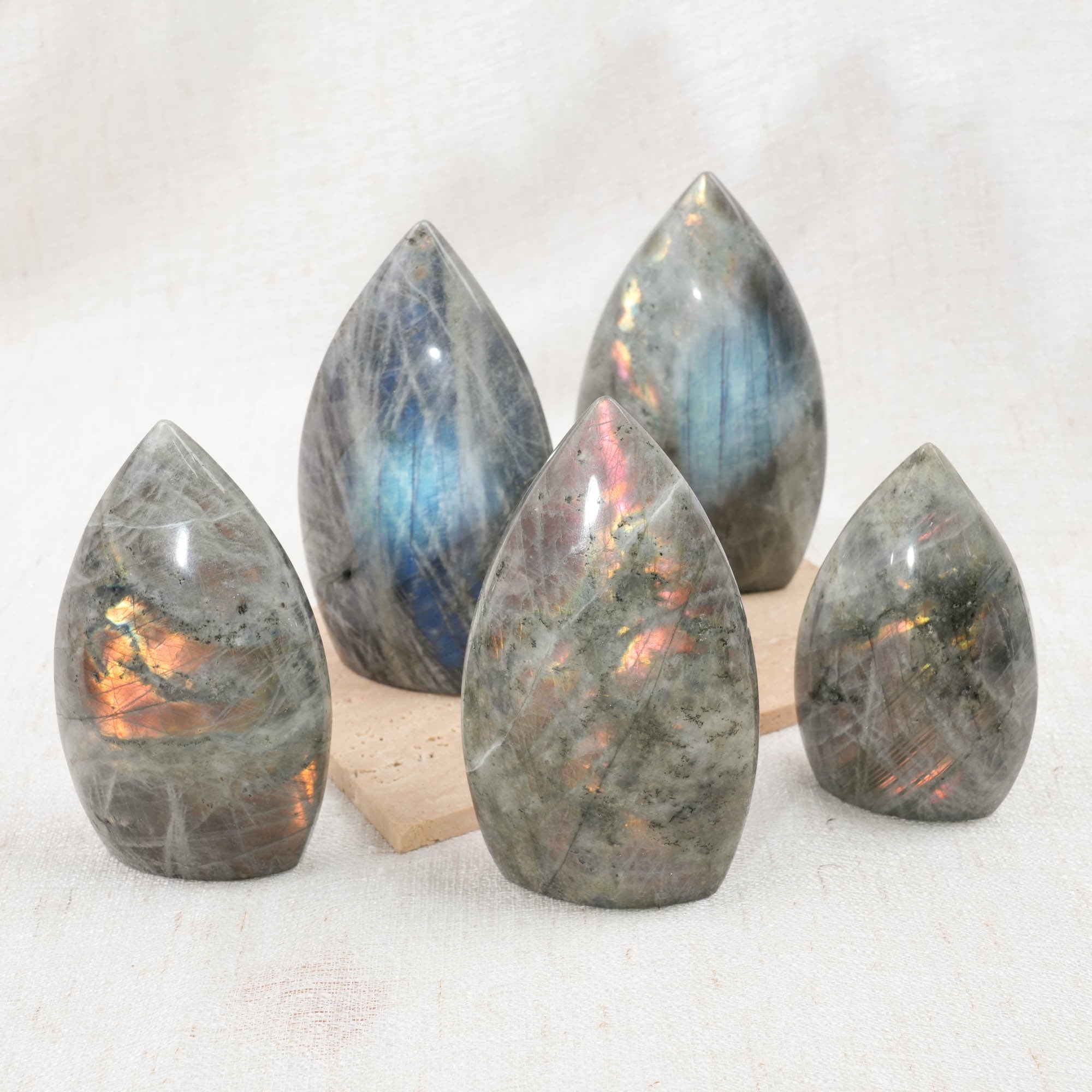 Purple Labradorite Flame Ornament