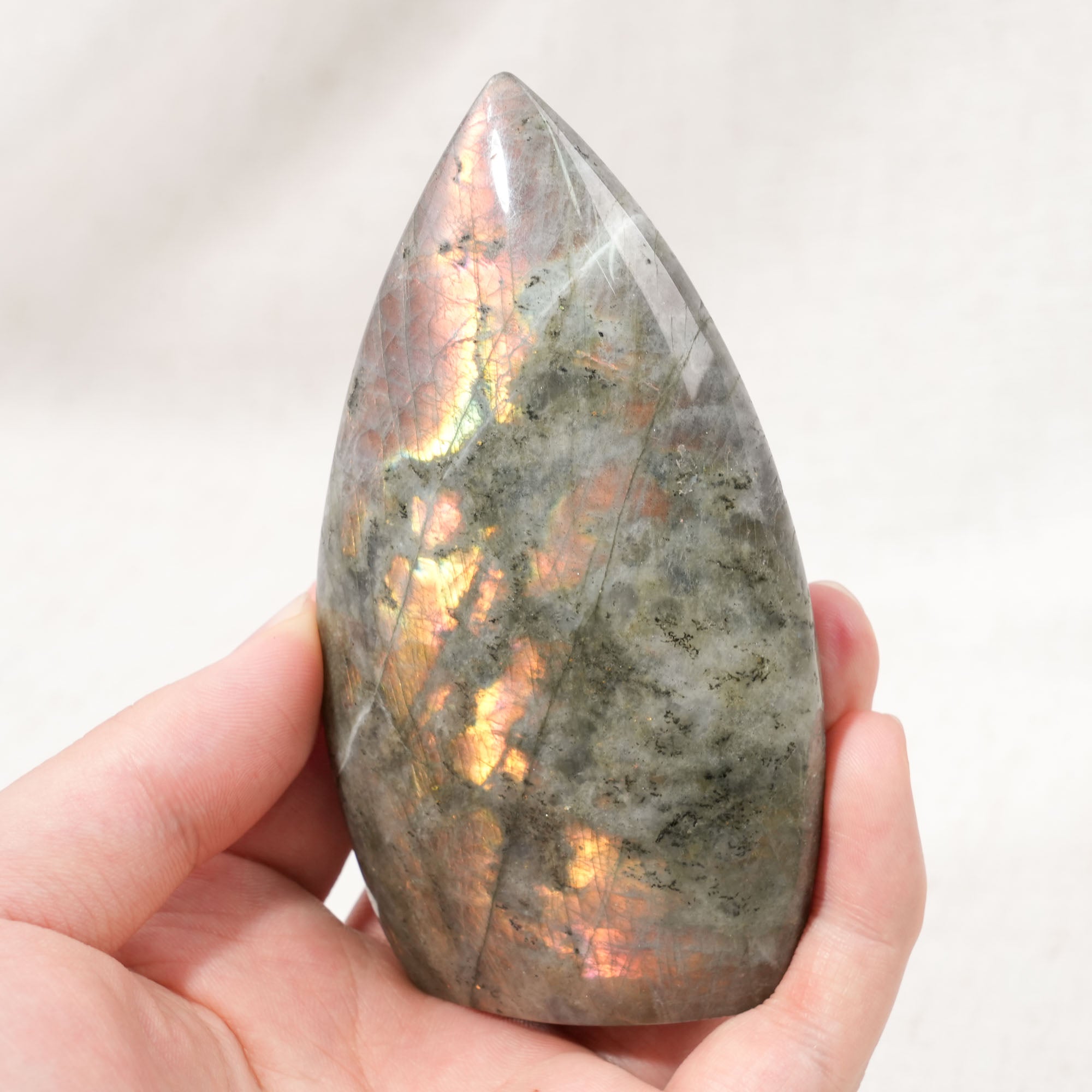 Purple Labradorite Flame Ornament