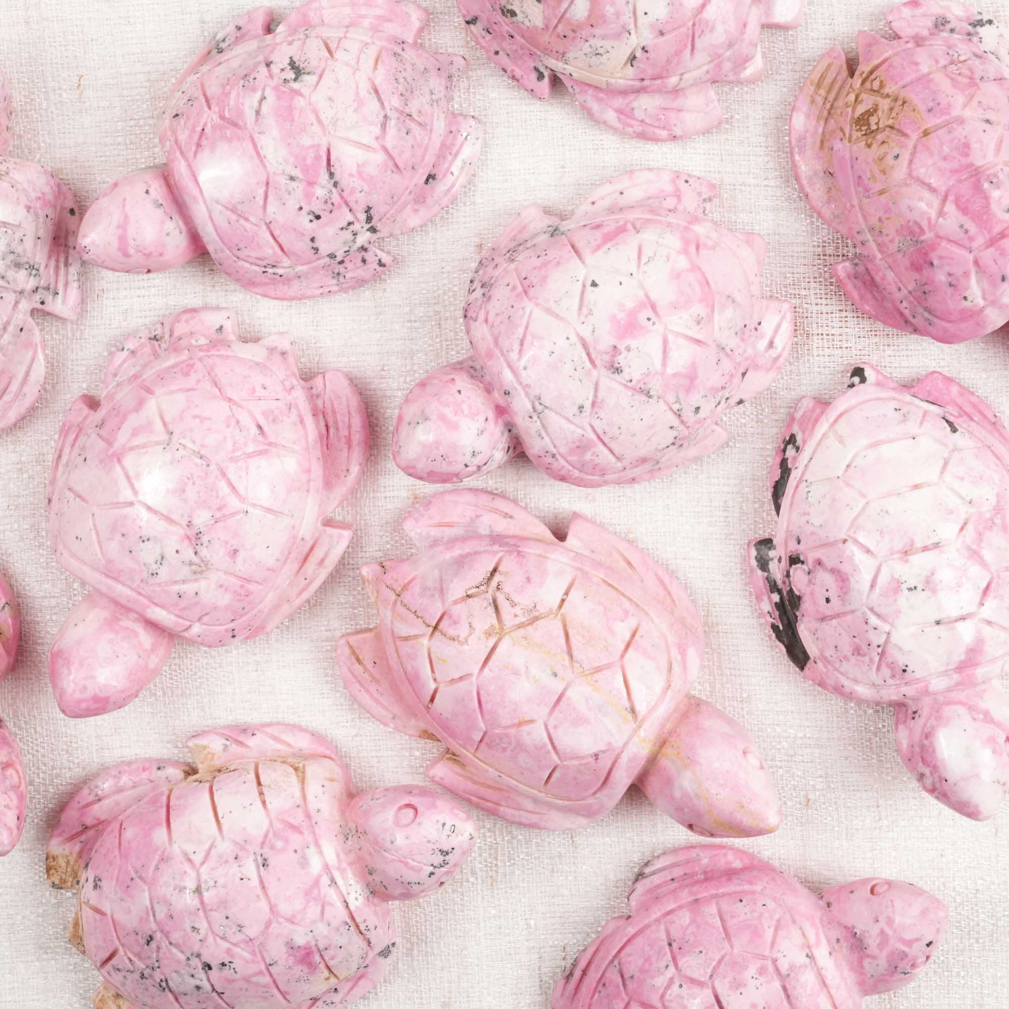 Peruvian Rhodonite Turtle Carving