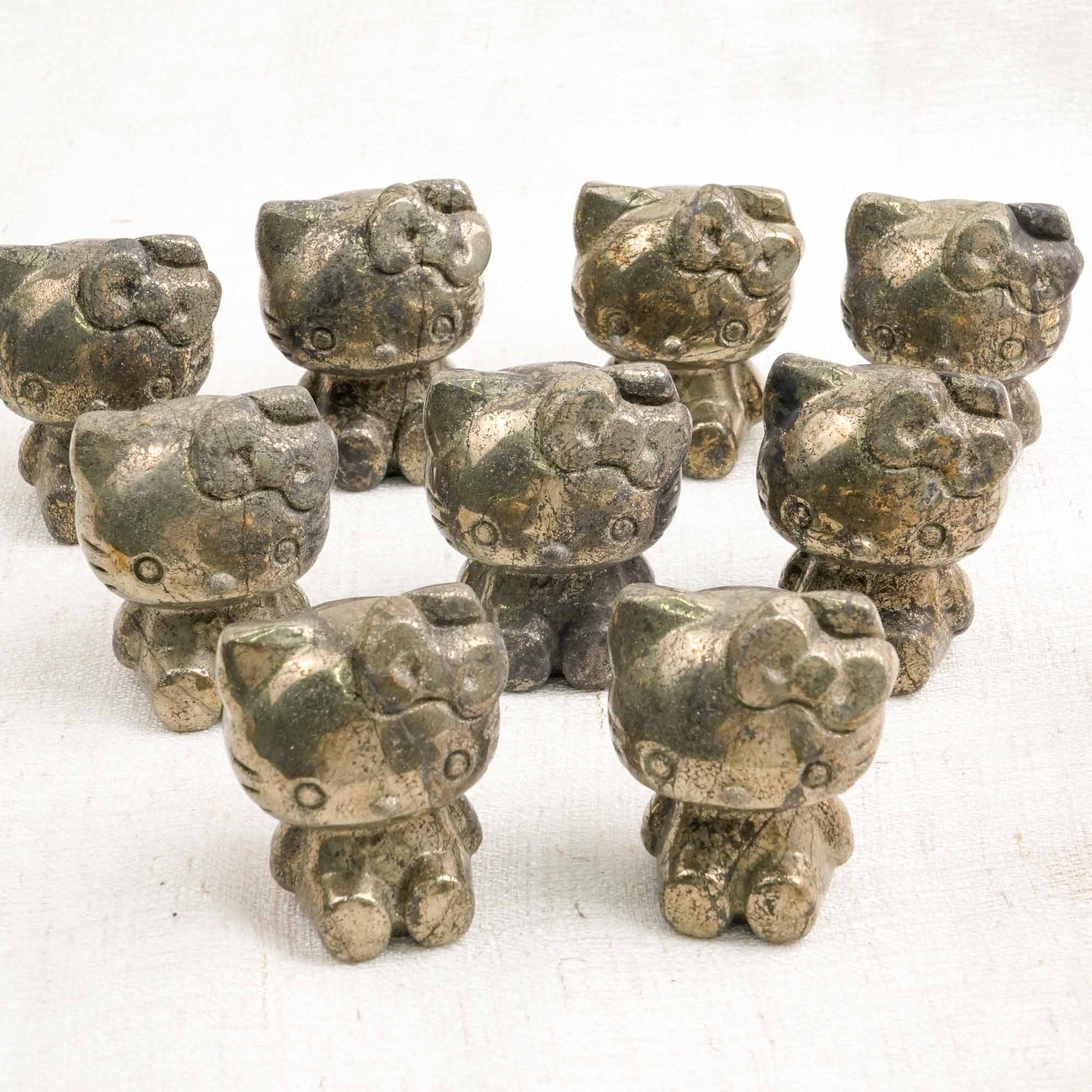 Pyrite Hello Kitty Carving
