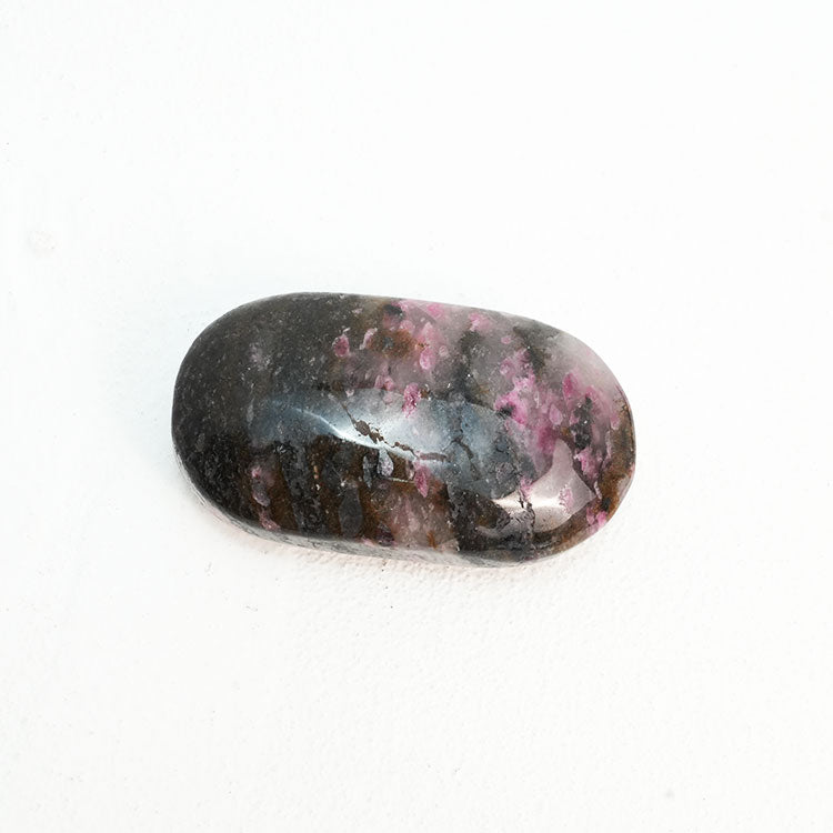Polished Black Rhodonite Palmstone Perfect for Meditation