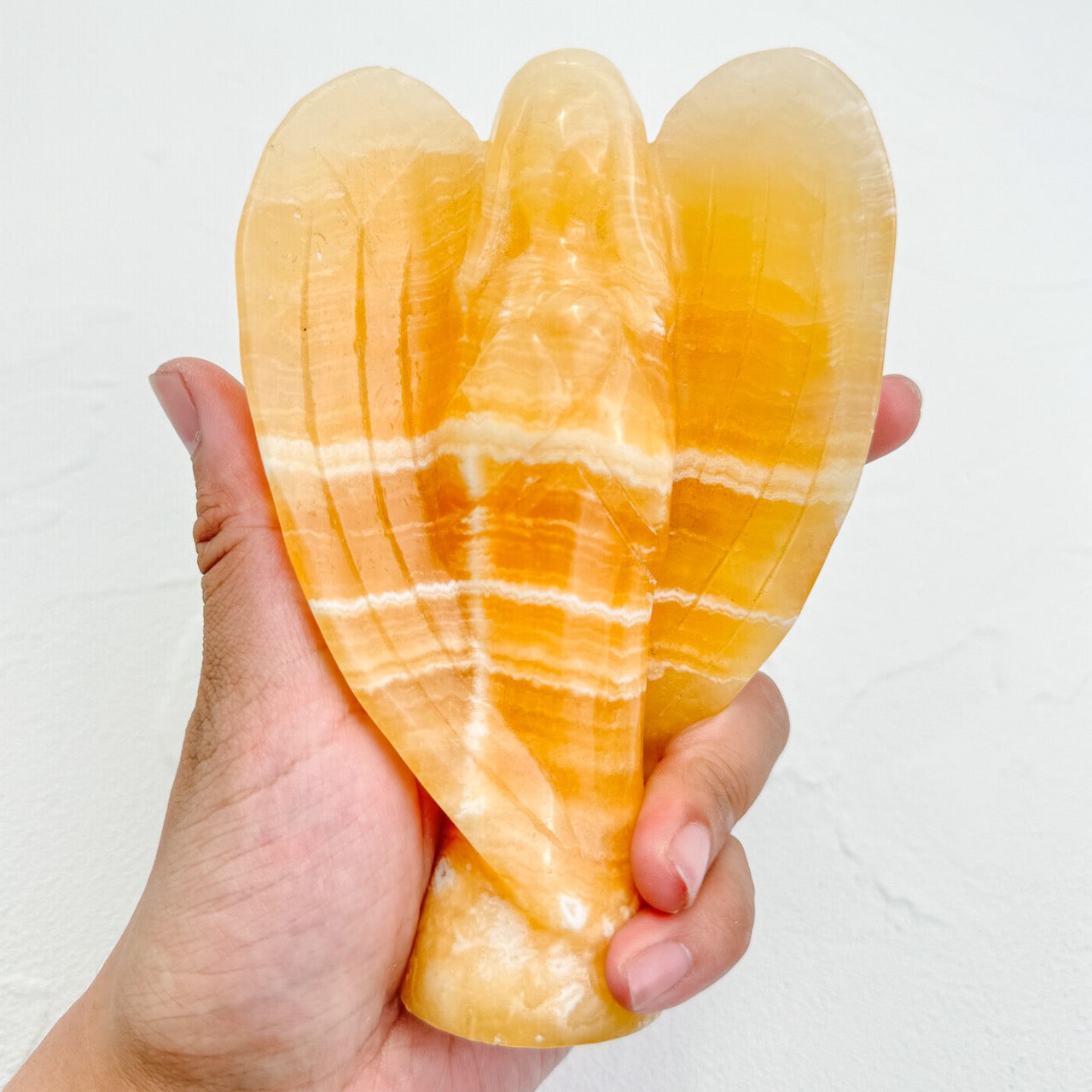 Natural Yellow Calcite Angel - Radiating Warmth and Light