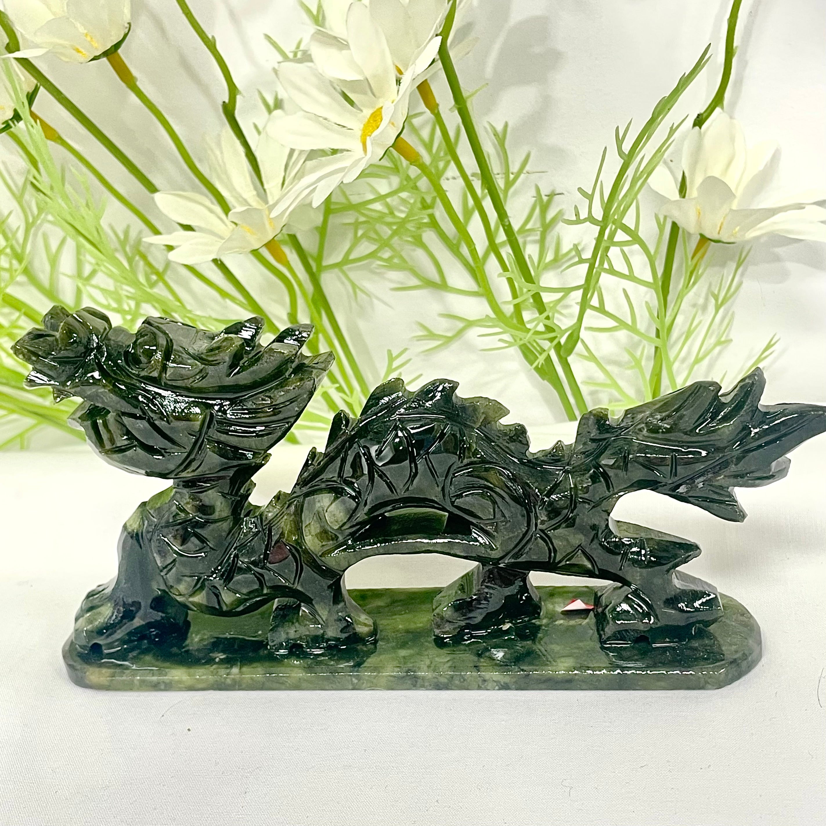 Green Jade Dragon Head Carving store 1 Lb 13.9 ounce’s