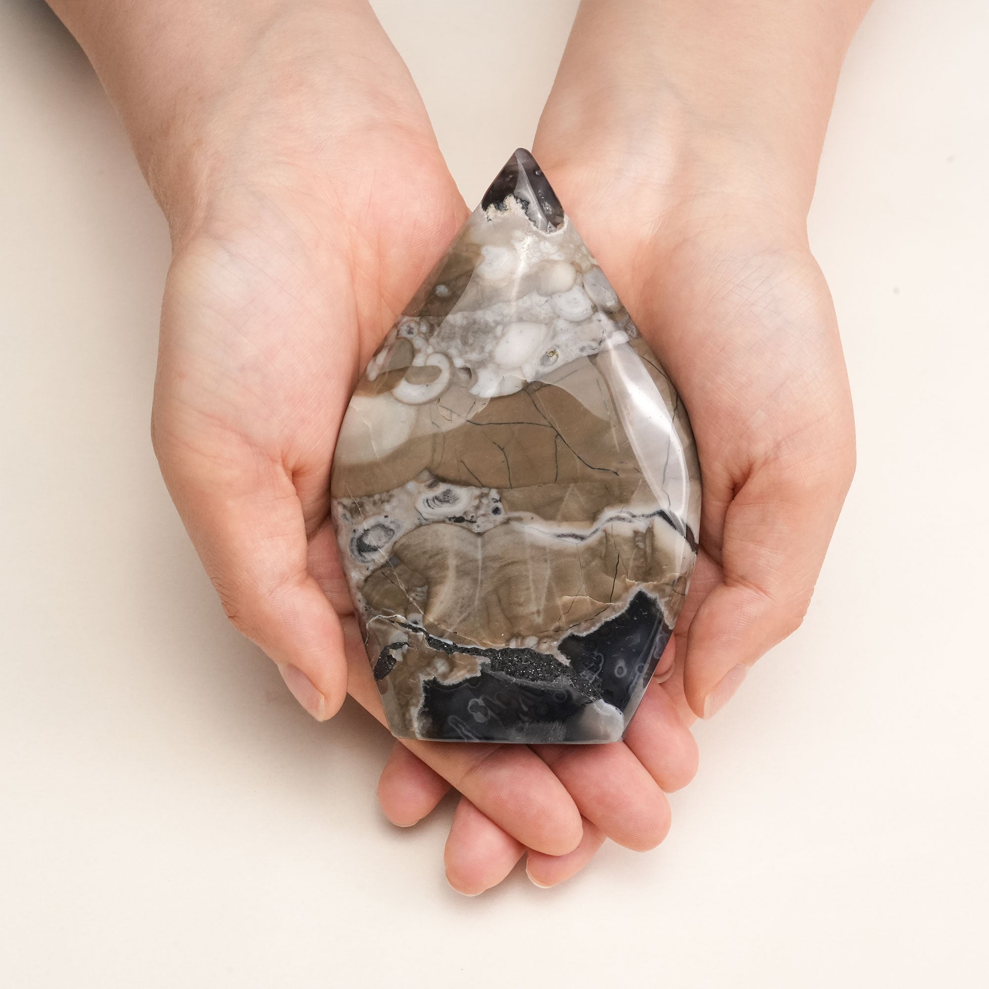 Natural Volcanic Agate Flame Freeform Crystal for healing and grounding energy