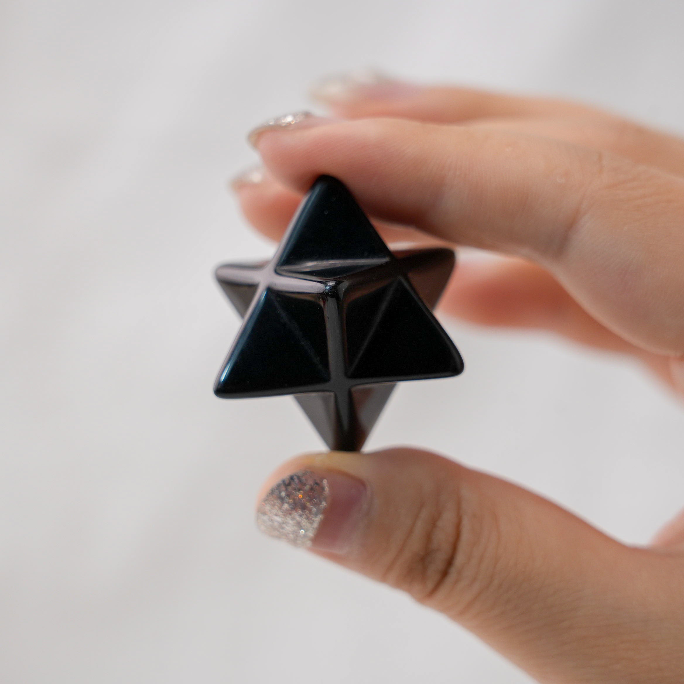 Black Obsidian Merkaba, perfect for cleansing negative energy and enhancing meditation practices
