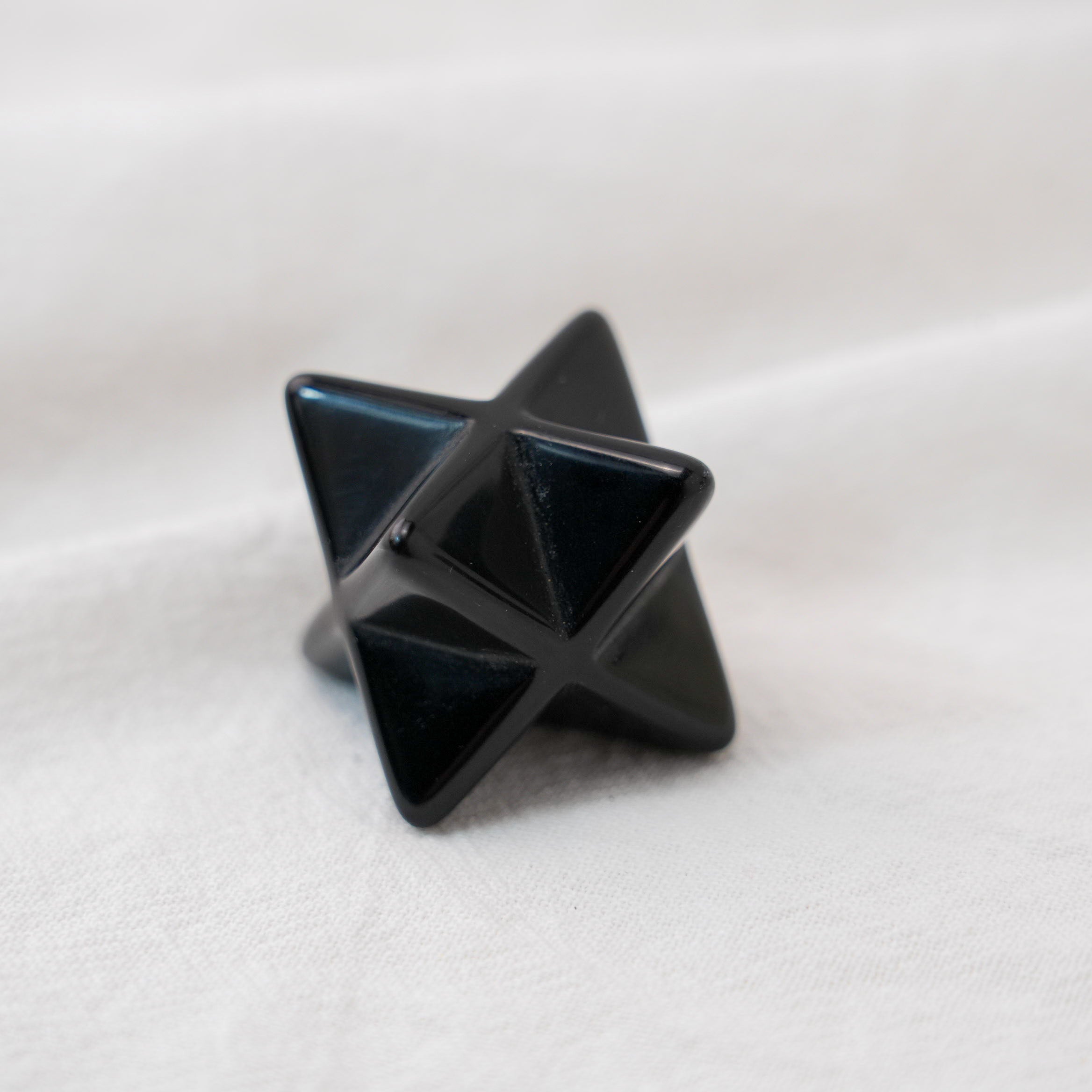 lack Obsidian Merkaba star, ideal for grounding energy and balancing chakras