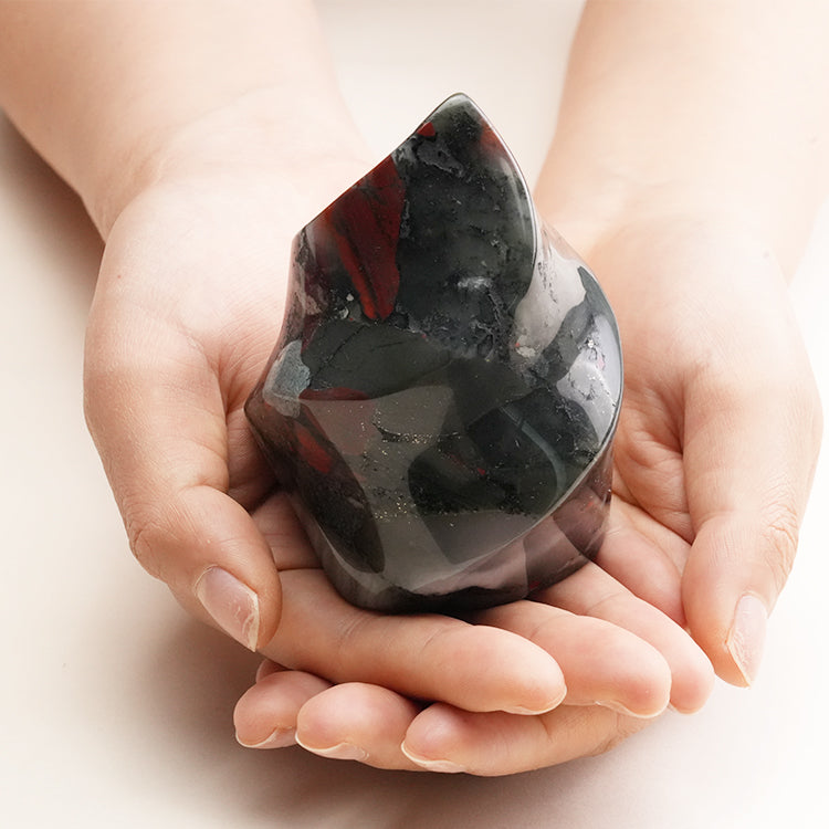 Natural Blood Stone Flame in a decorative setting