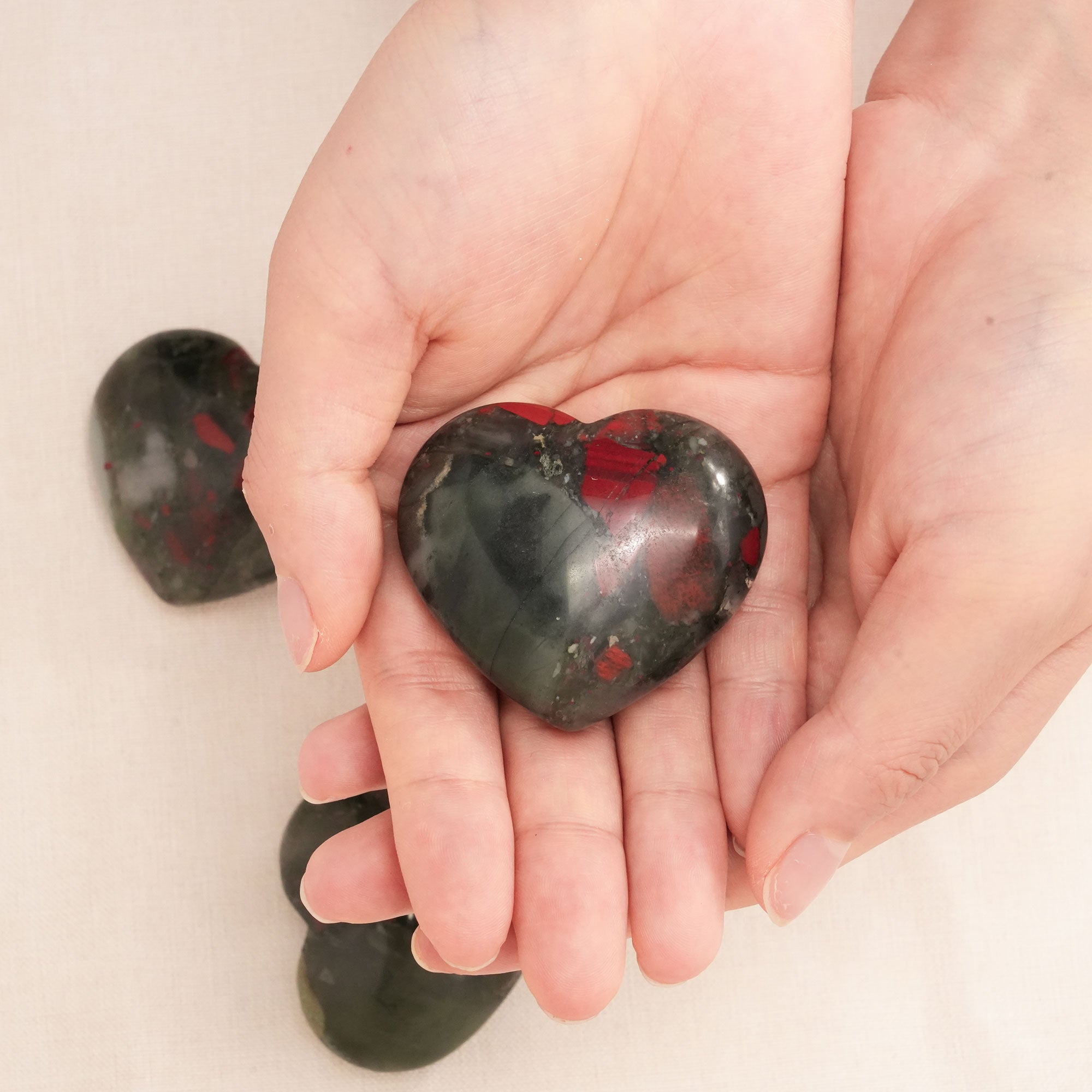 Natural Blood Stone Heart gemstone promoting emotional stability