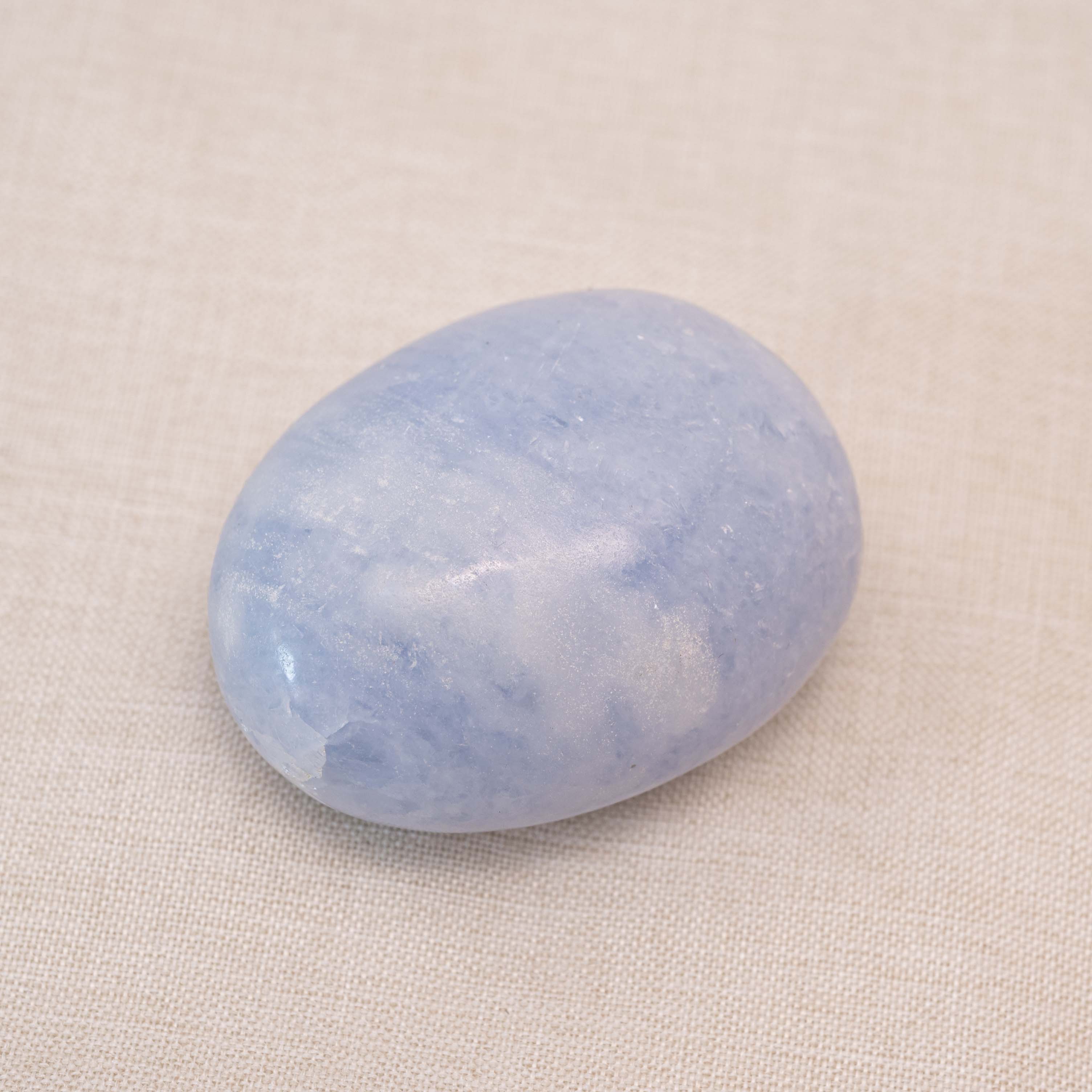 Blue Calcite Palmstone - Relaxation and Calmness