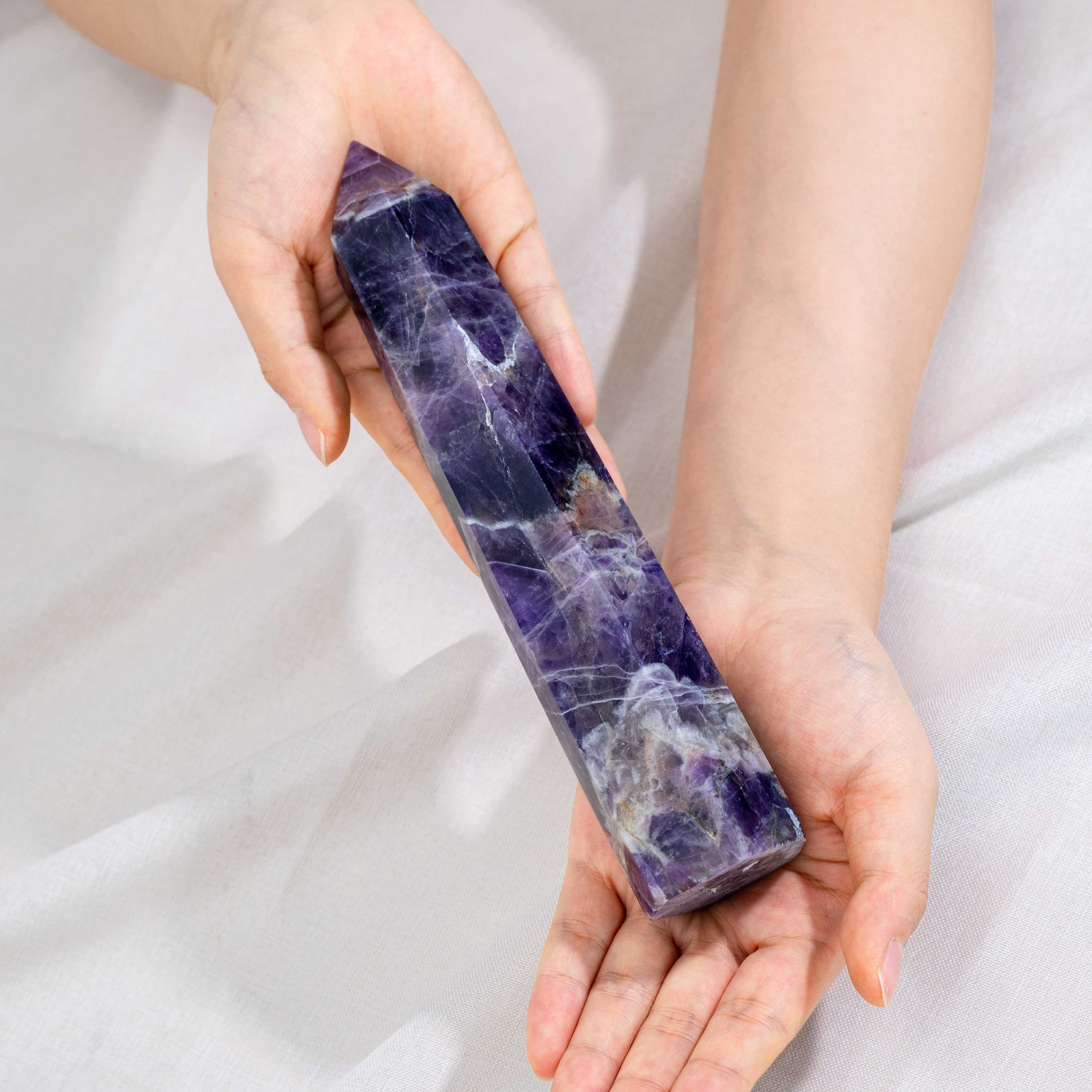 This unique crystal tower is known to cleanse negative energy, promoting a positive and harmonious environment