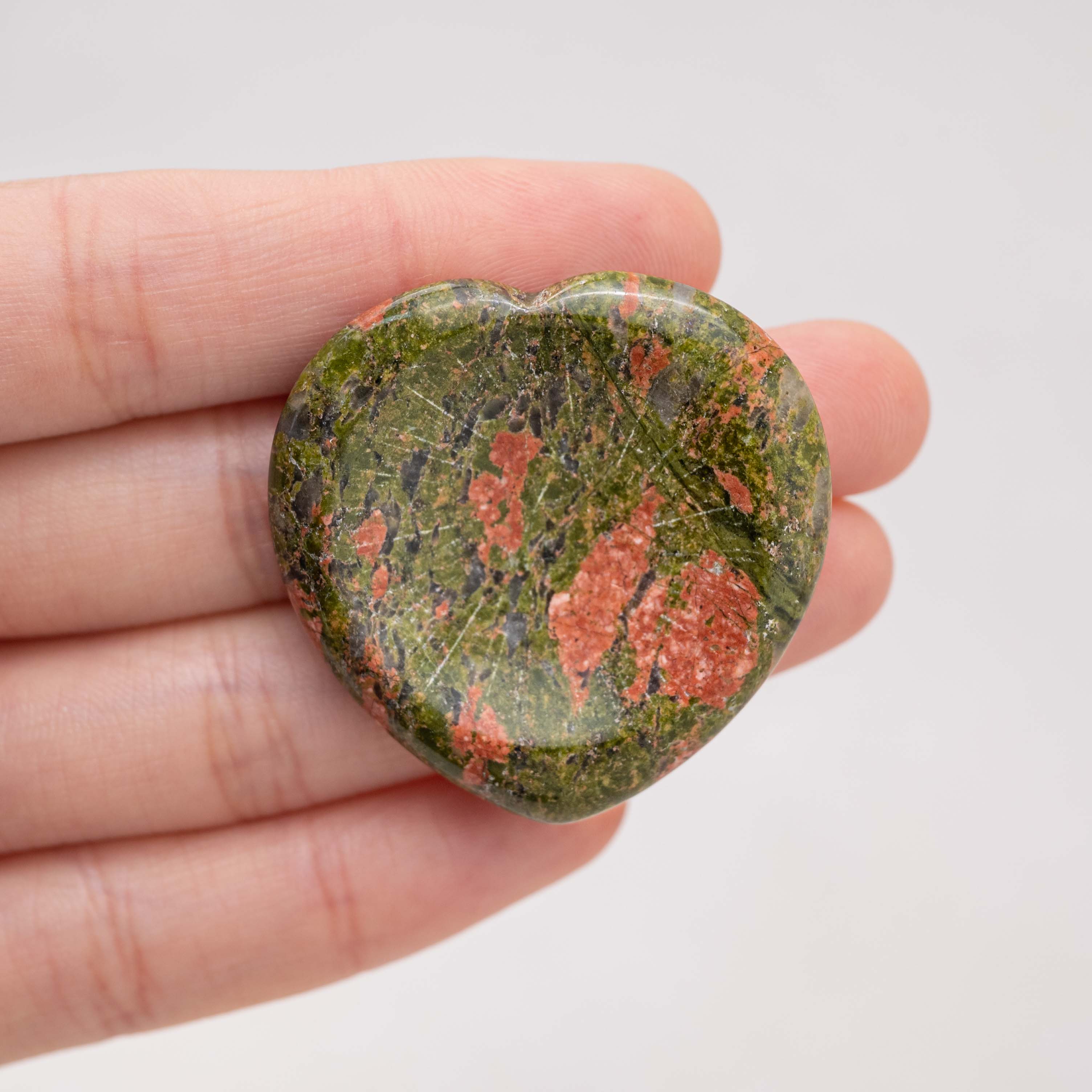 The Unakite Heart Worry Stone is a symbol of love and compassion
