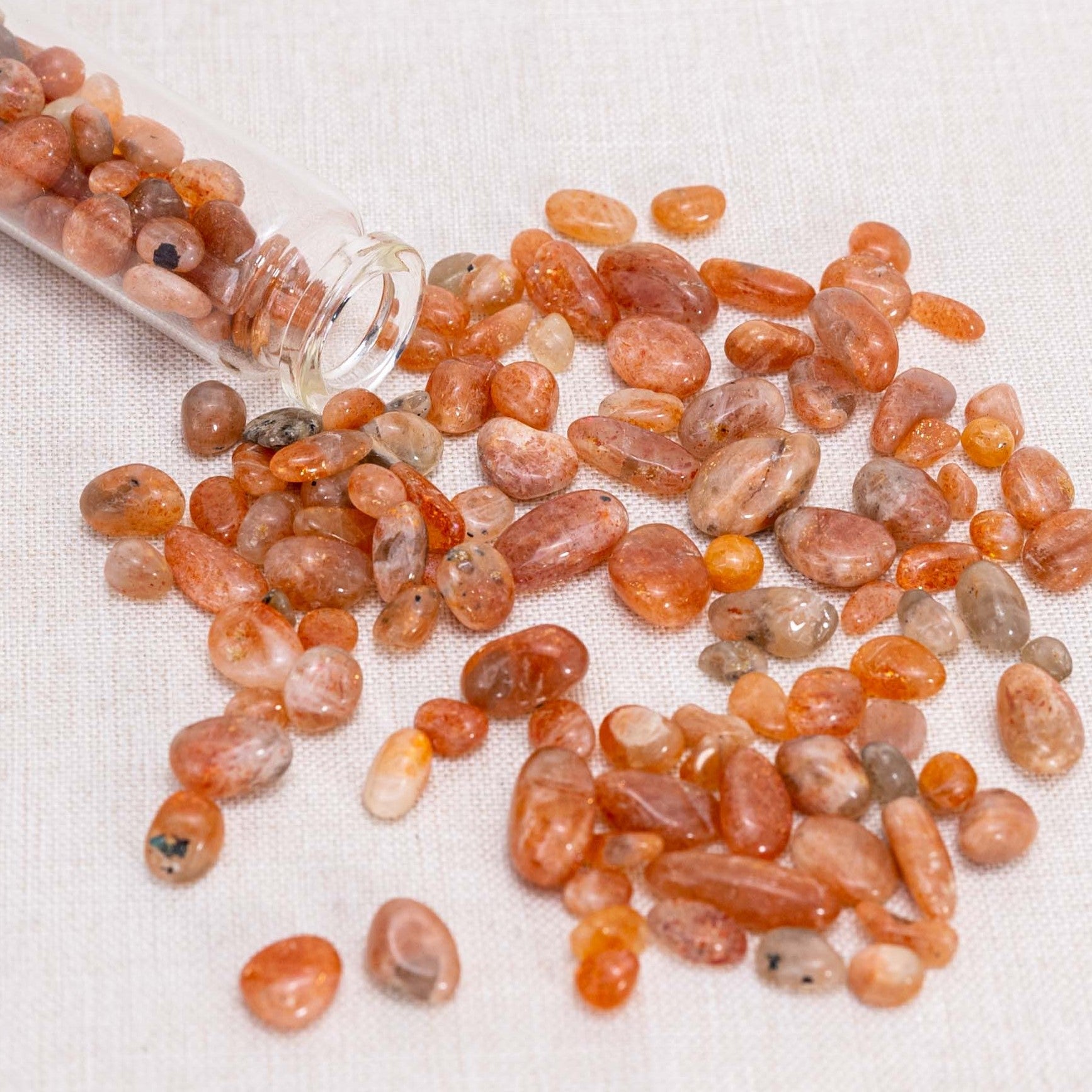Natural Golden Sunstone Chips promote positivity and vitality.