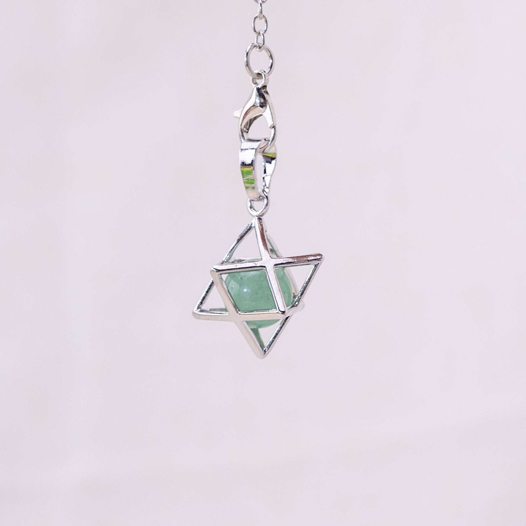 Close-up of Green Aventurine Merkaba for meditation