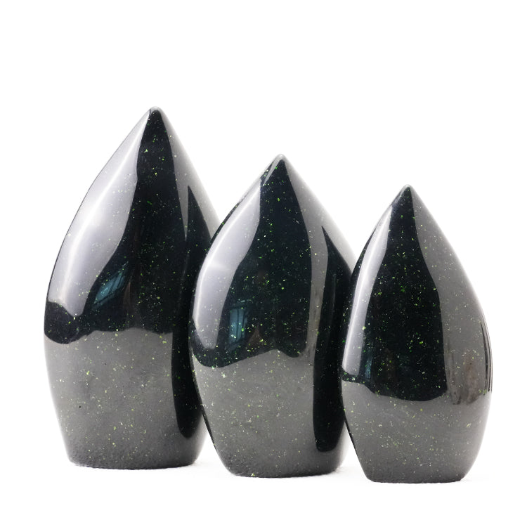 Healing Green Sand Stone Flame Freeform Crystal for emotional stability and clarity