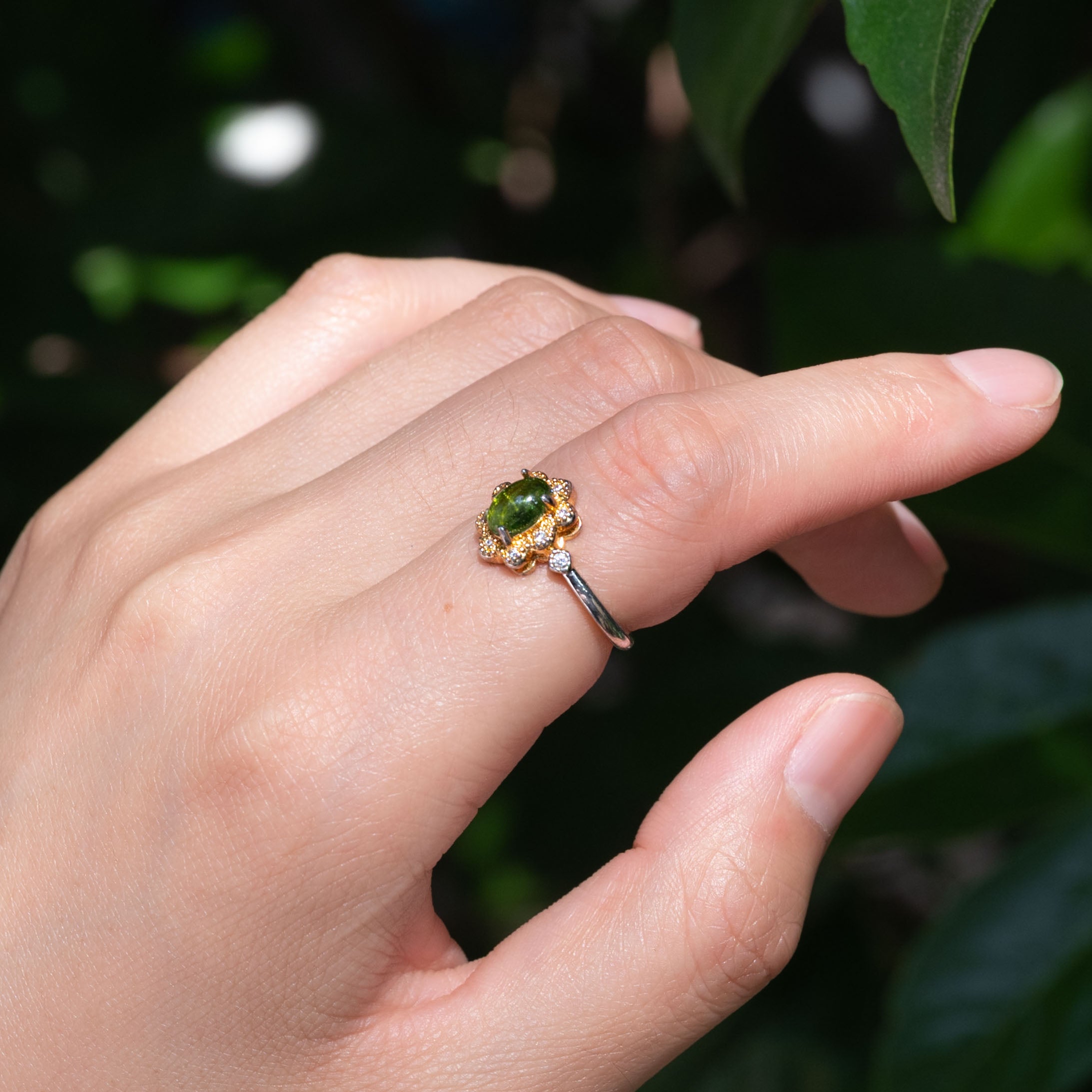 Elegant Green Tourmaline Ring, perfect for any occasion.