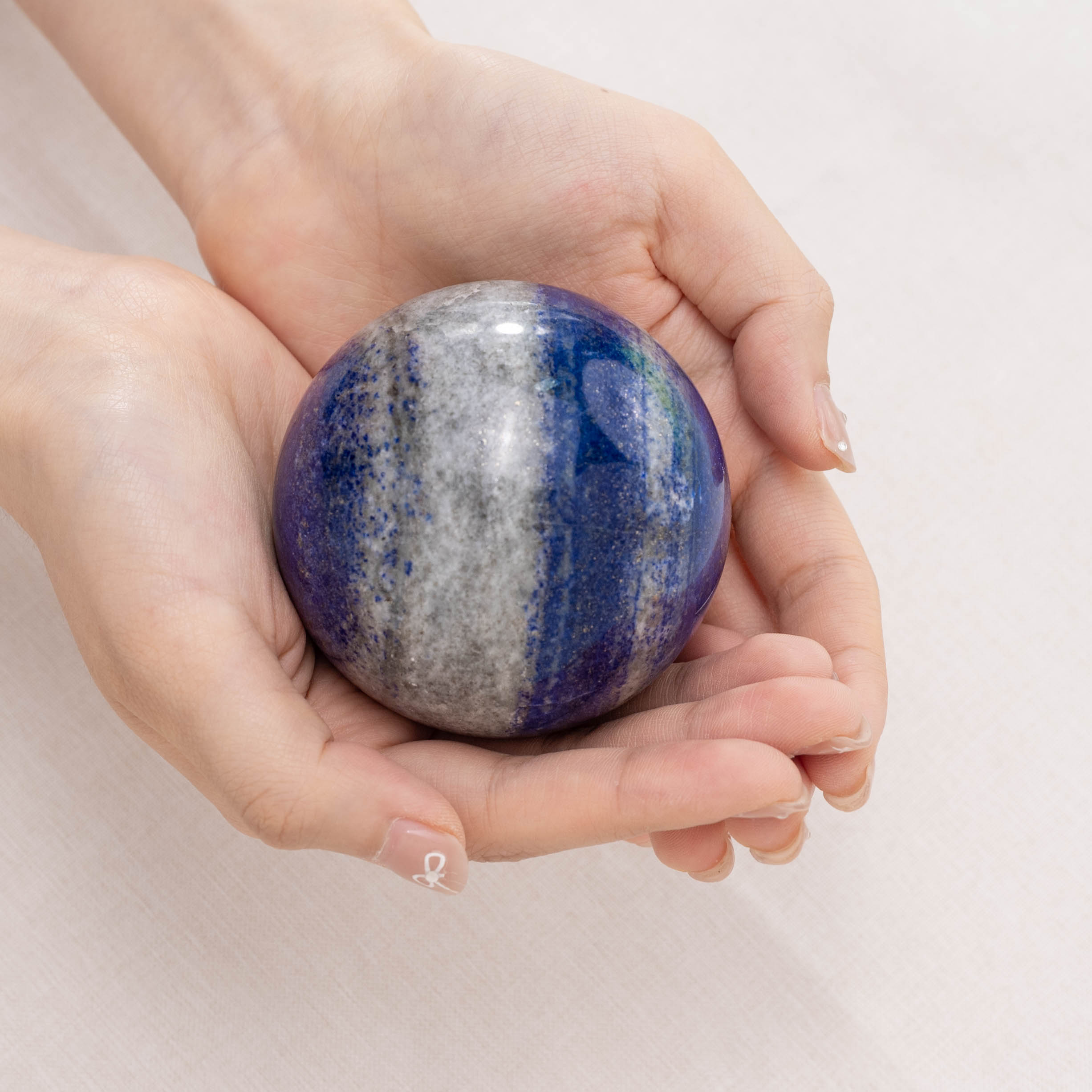 Lapis lazuli sphere for home decor, adding a touch of elegance and fostering positive energy.