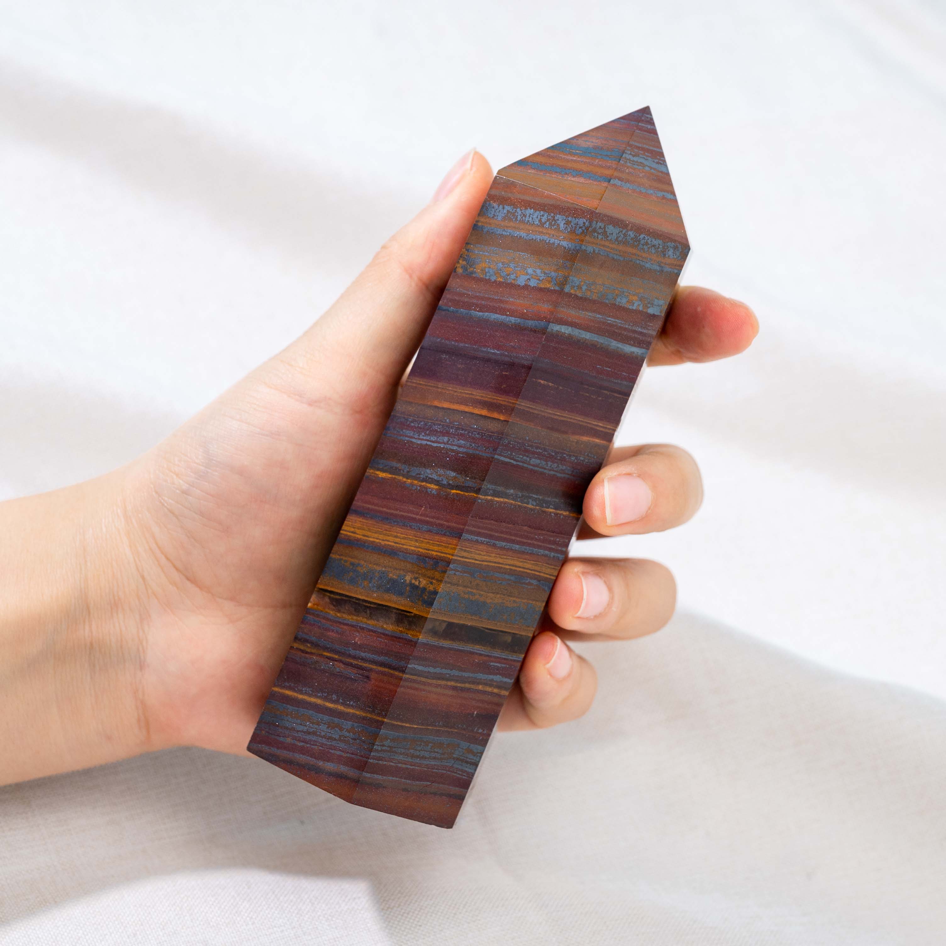 Iron Tiger Eye Stone Tower promotes inner peace and helps to alleviate anxiety and stress