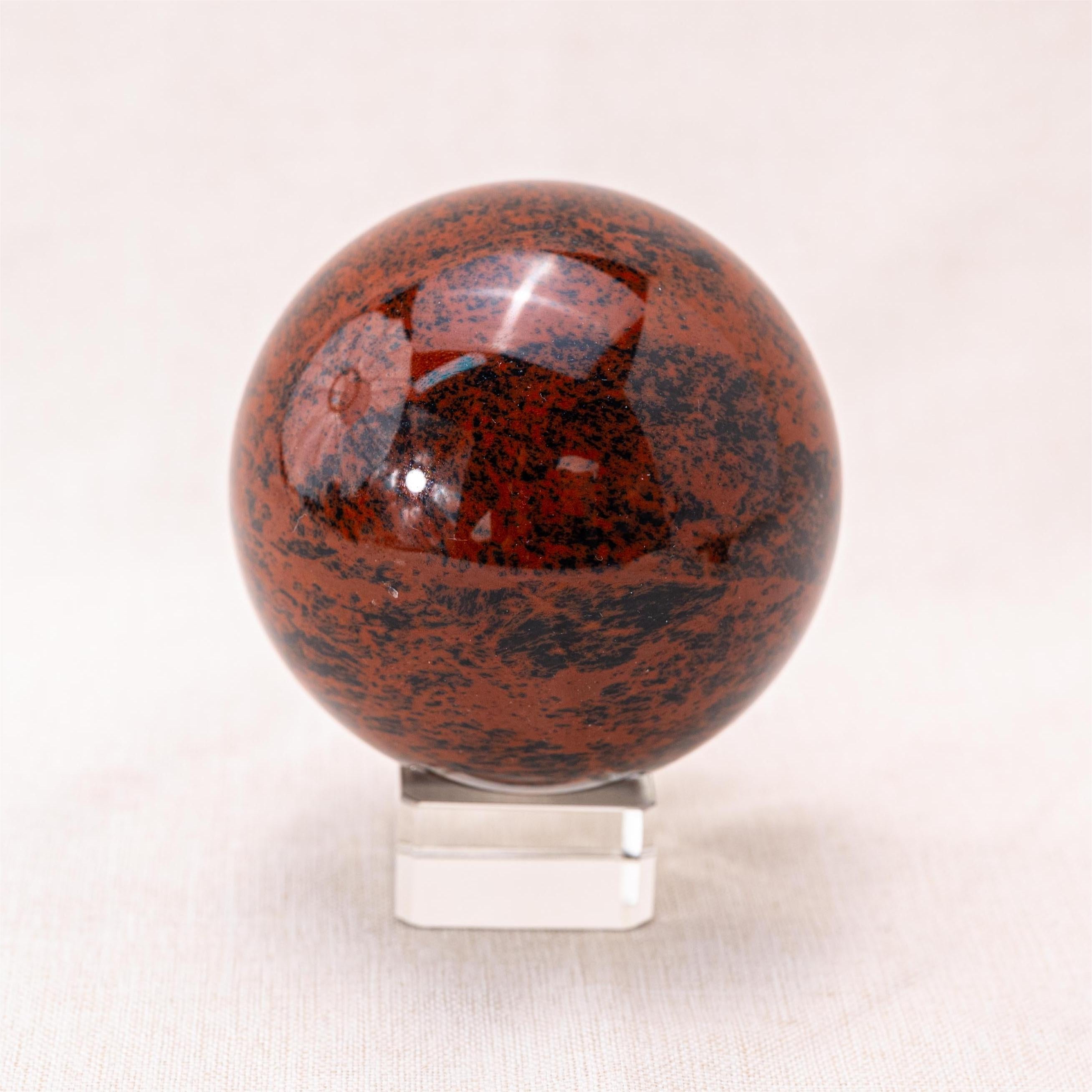 Decorative Mahogany Obsidian Sphere with natural patterns