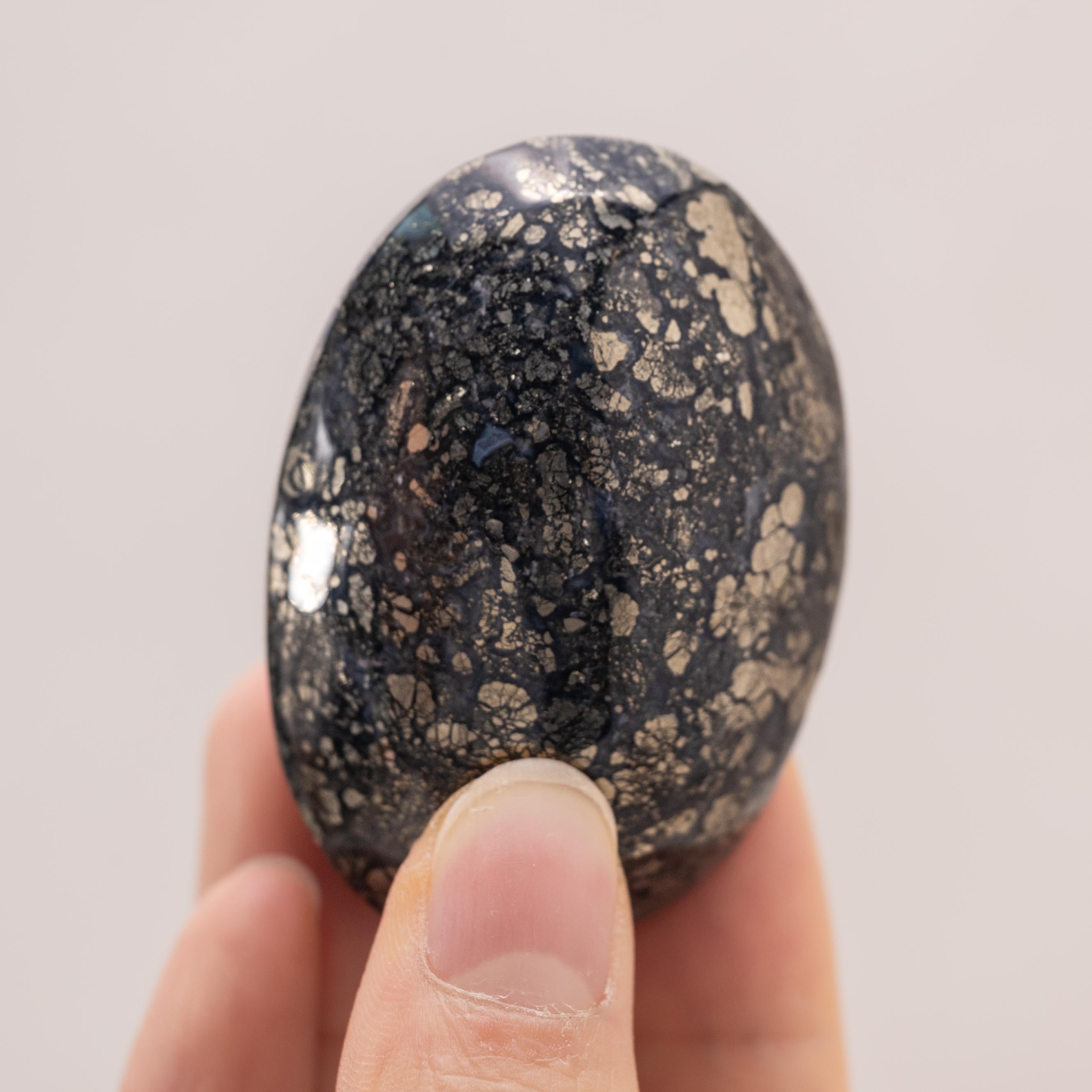 Natural Marcasite Agate Palm Stone for grounding and protective energy