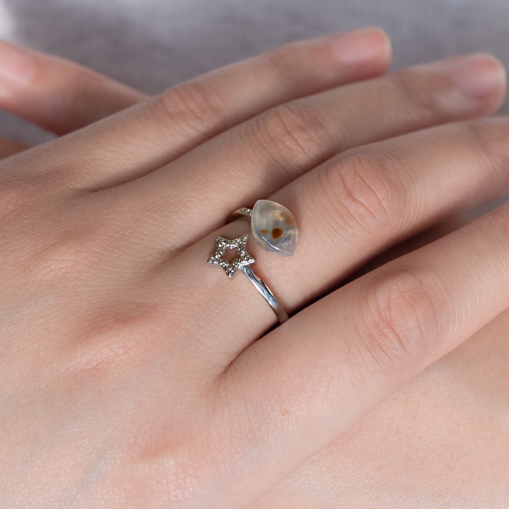 Stunning Ocean Jasper Star Ring, symbolizing guidance.