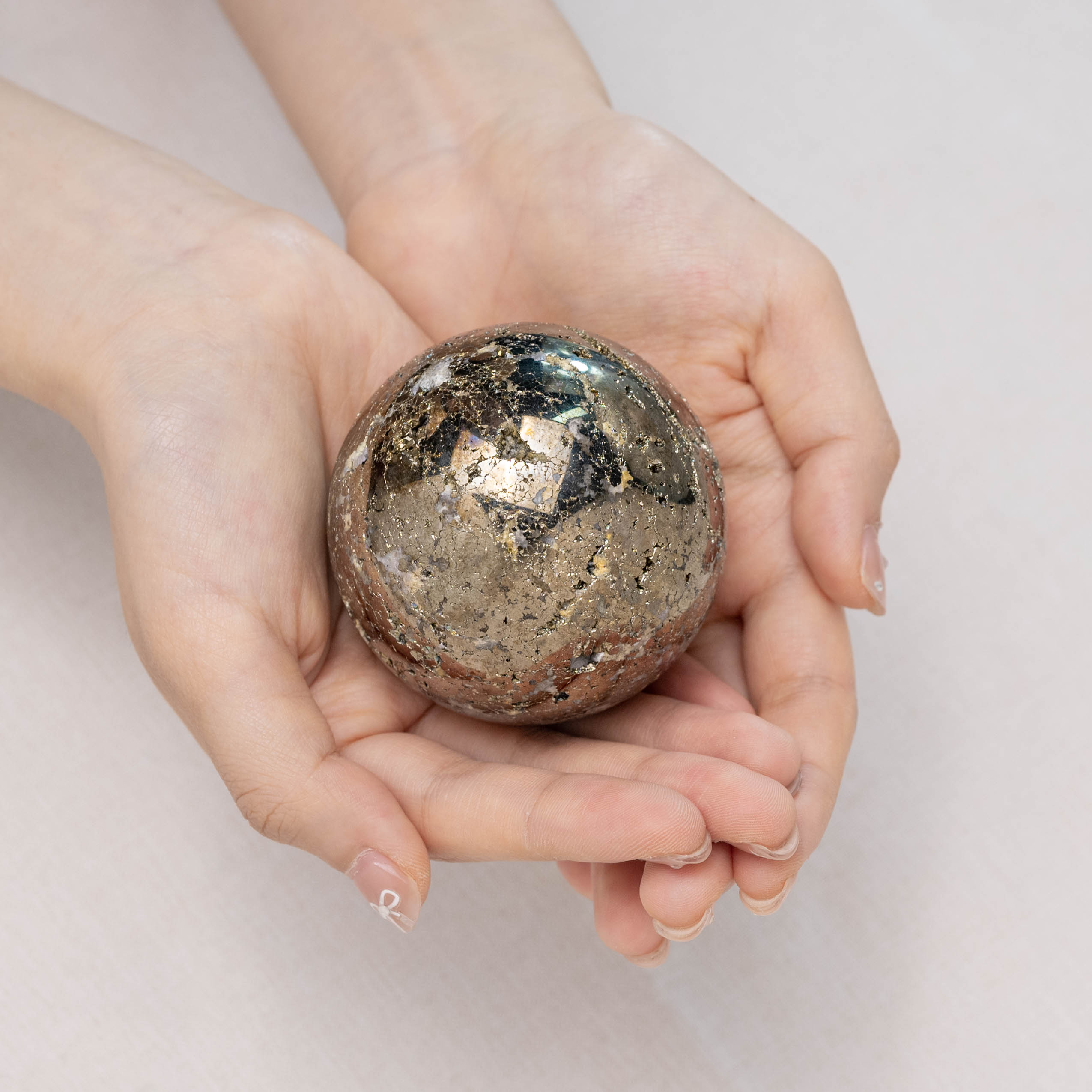 Hand-polished Peruvian Chalcopyrite Sphere for energy work