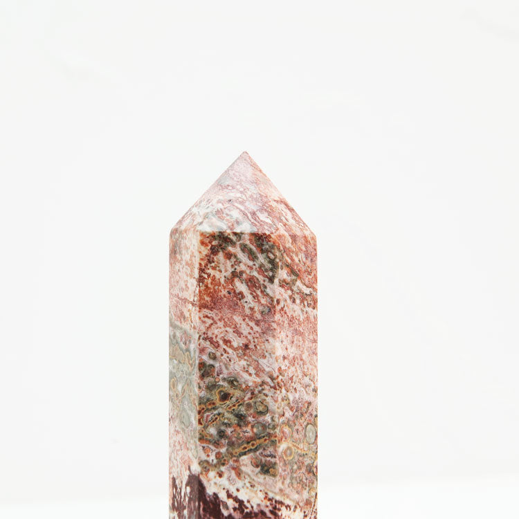 Decorative Pink Leopard Skin Jasper Point Piece