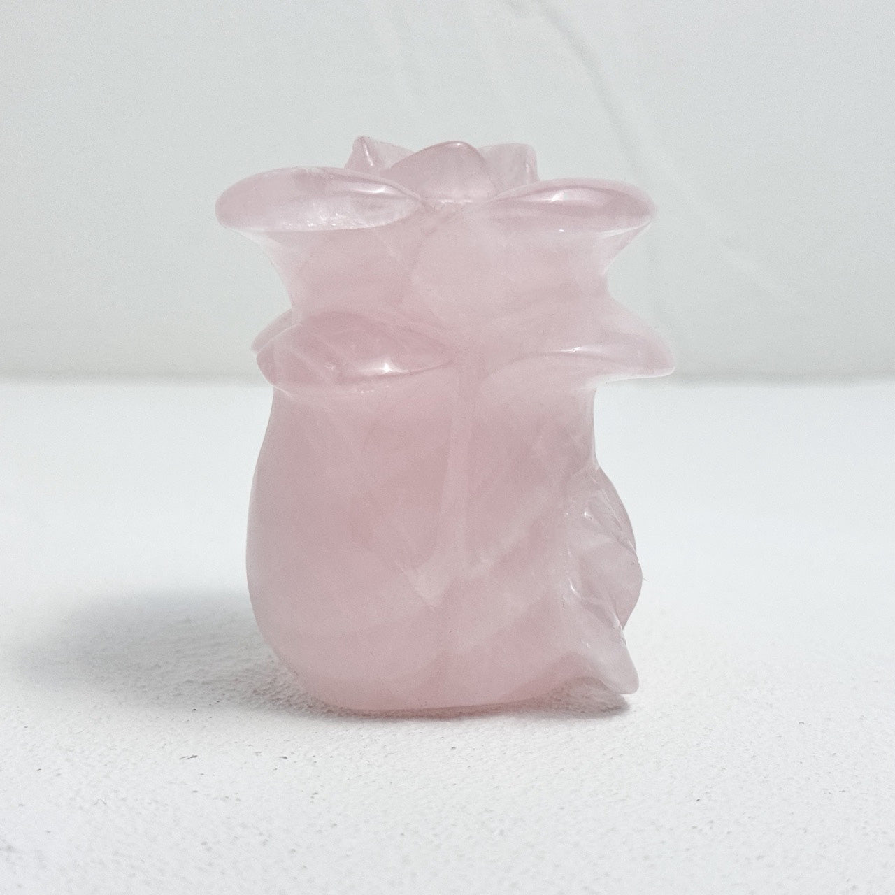 Elegant rose-shaped rose quartz piece perfect for gifting