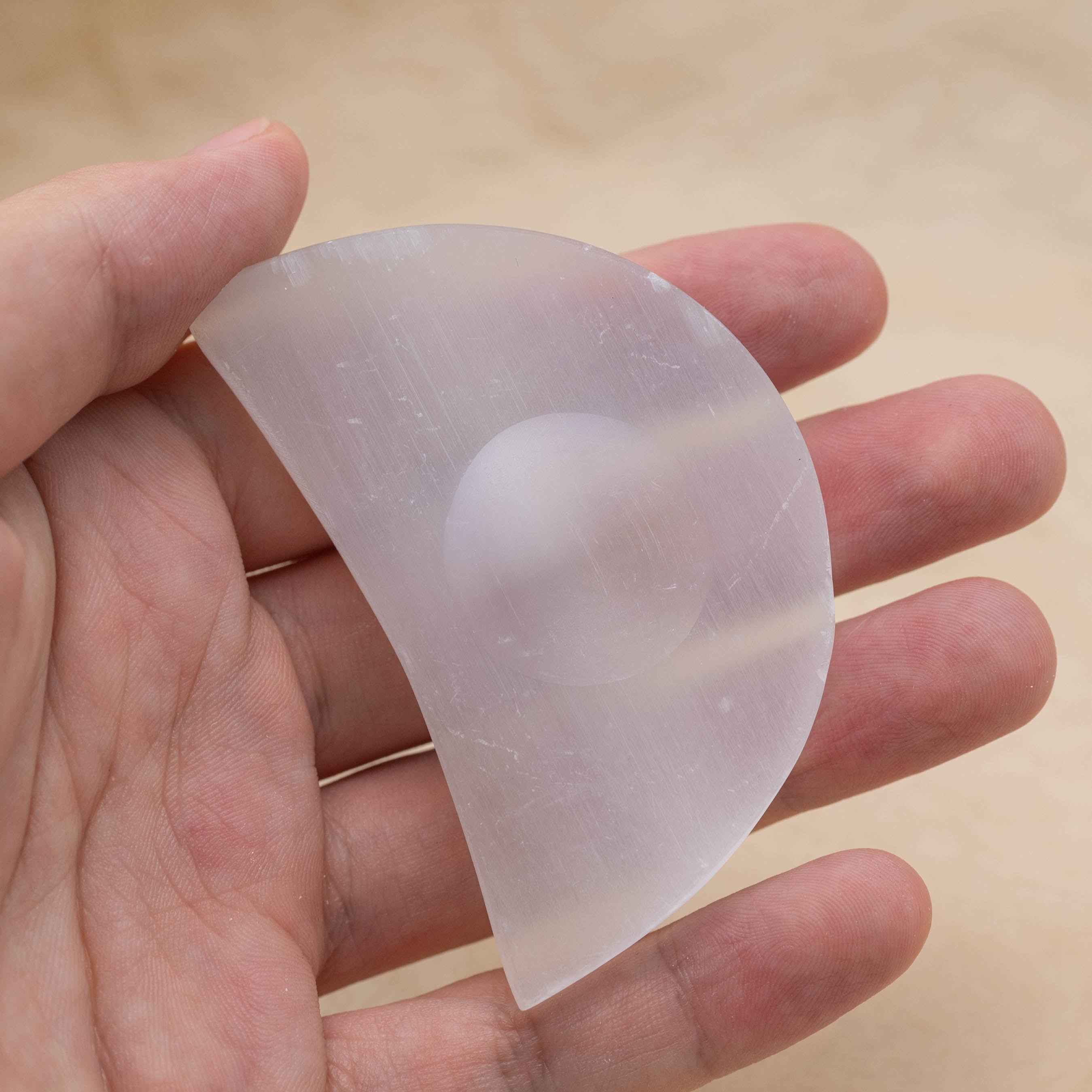 Selenite Sphere Holder for energy direction