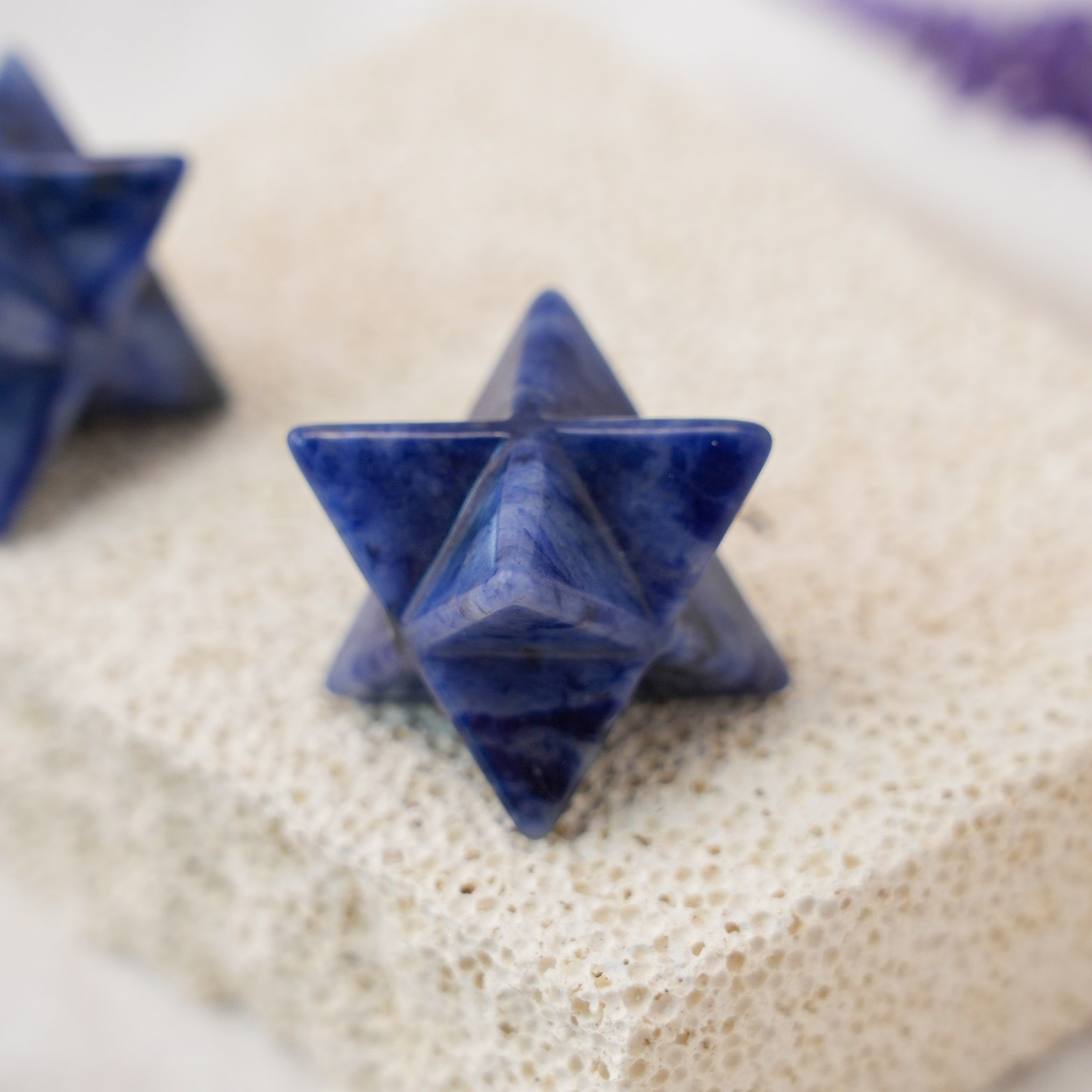 Sodalite Merkaba Sculpture for Clarity and Problem-Solving