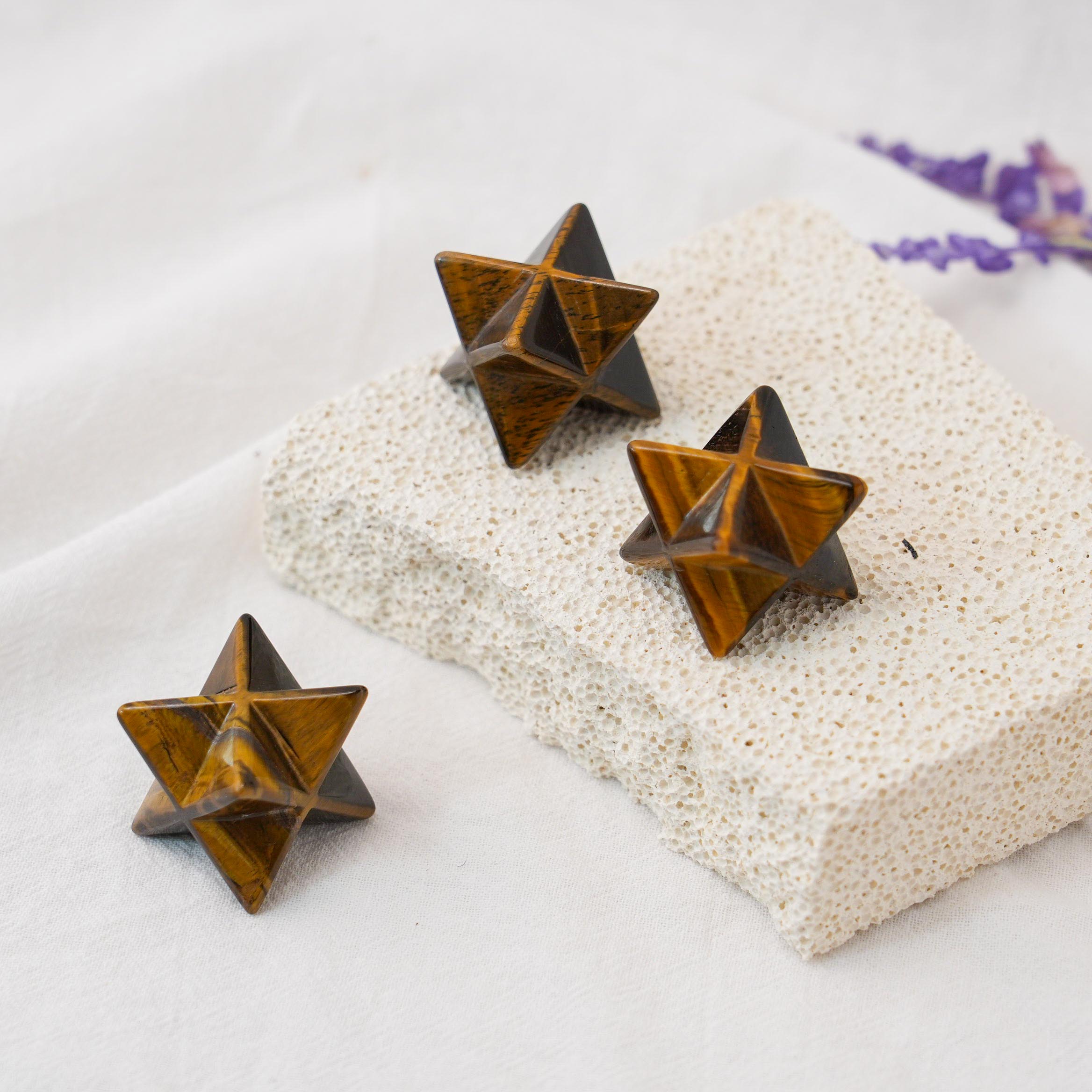 Healing Tiger Eye Merkaba for grounding and enhancing inner peace