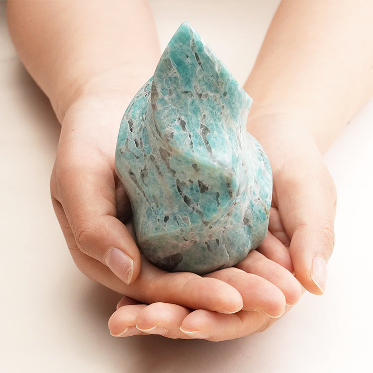 Healing Smoky Quartz in Amazonite Flame crystal, ideal for daily use