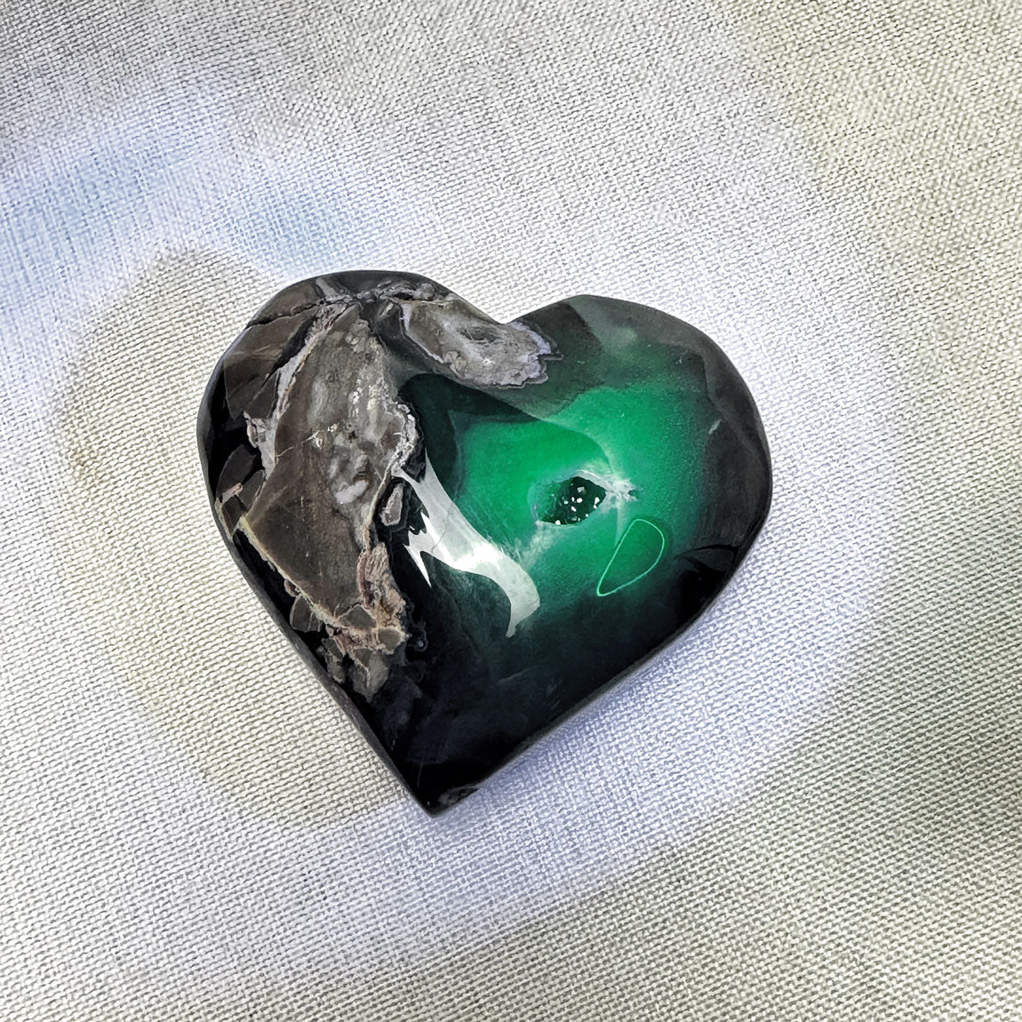This unique crystal heart is perfect for meditation, fostering a sense of peace and well-being