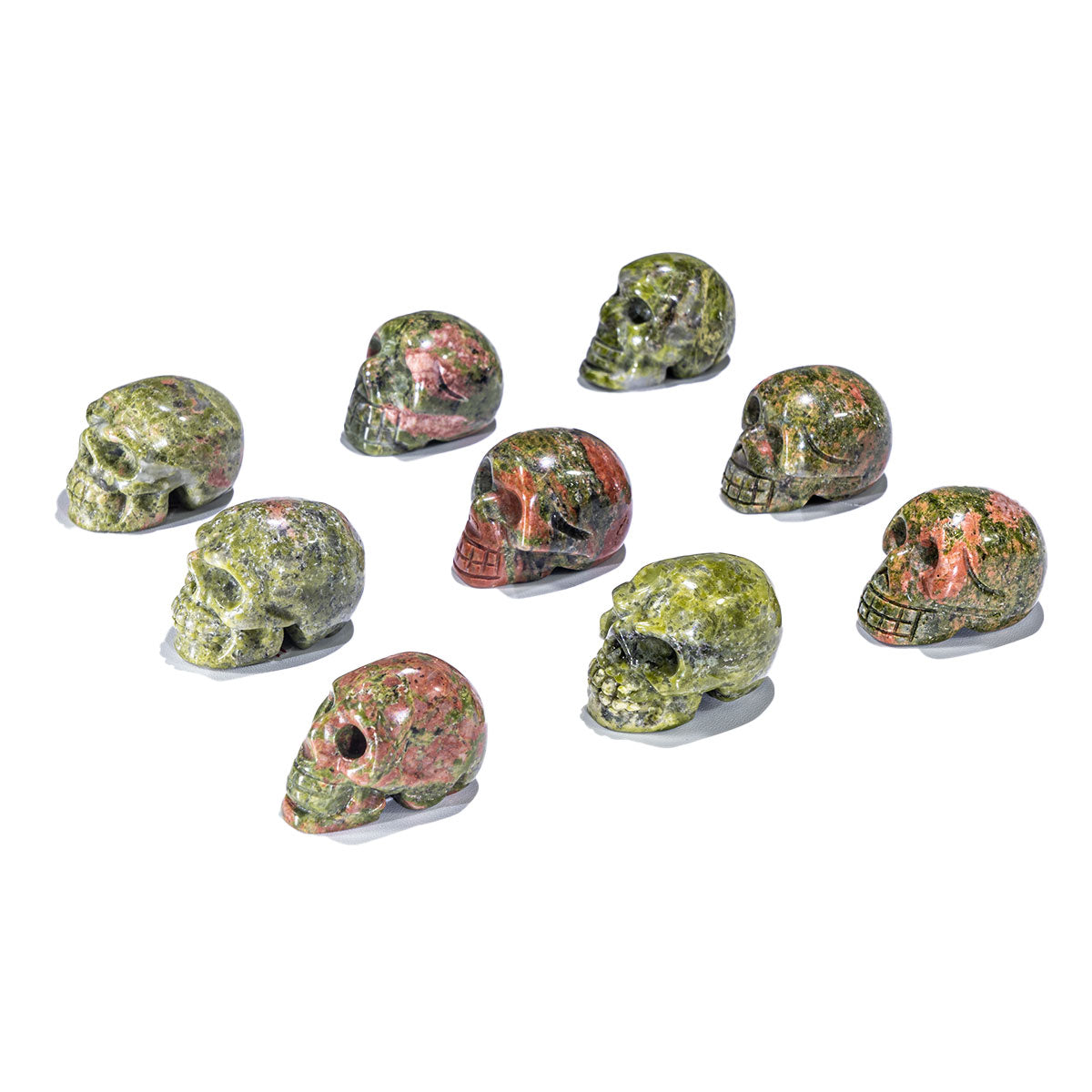 1-Inch Unakite Skull In Bulk