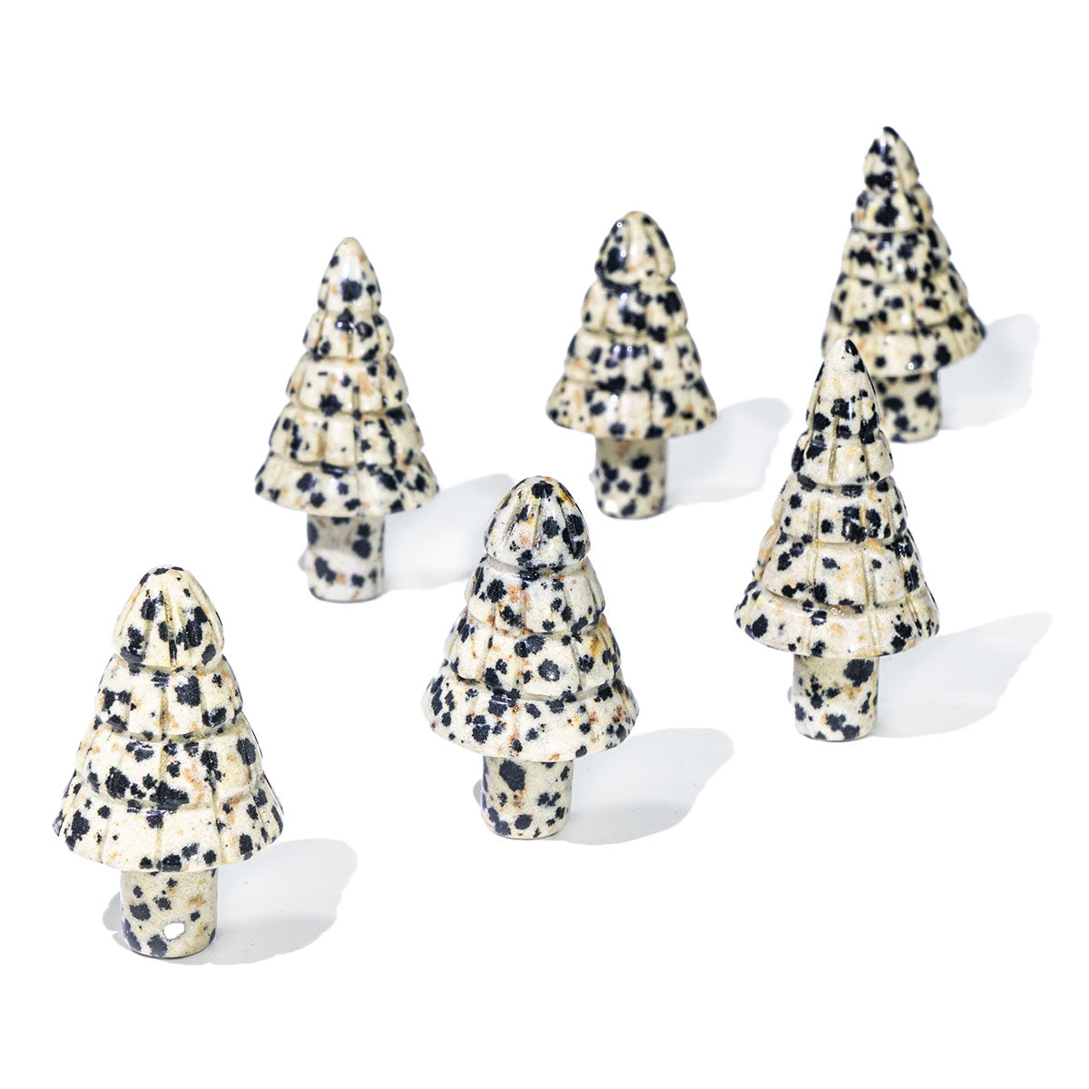 1-Inch Dalmatian Jasper Christmas Tree In Bulk