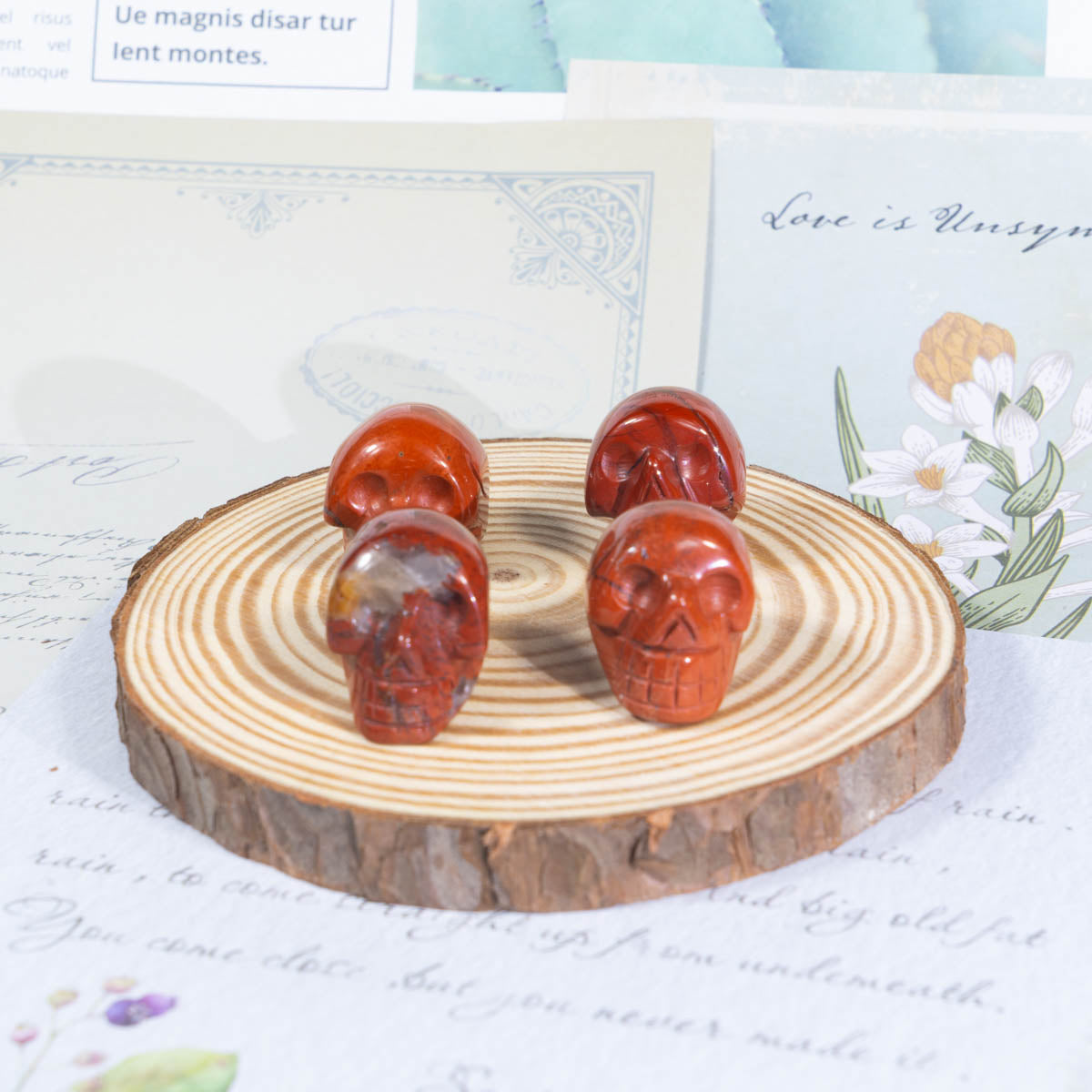 1-Inch Red Jasper Skull In Bulk