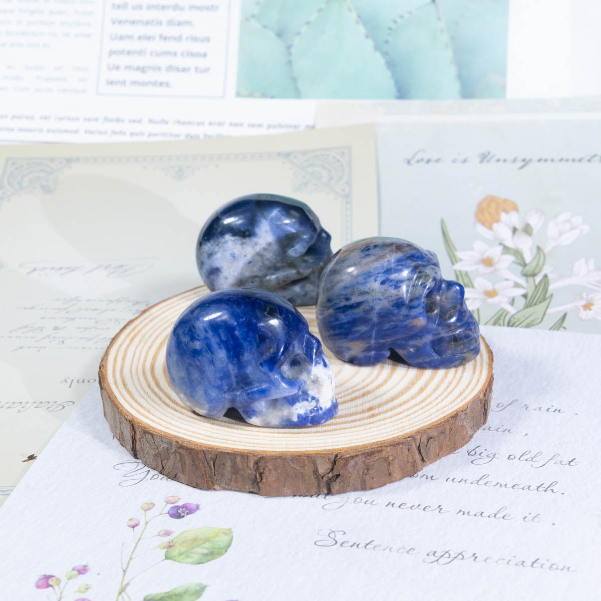 1.5-Inch Sodalite Skull In Bulk