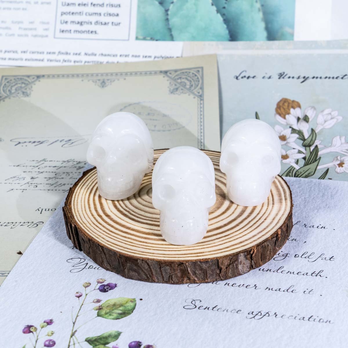 1.5-Inch White Jade Skull In Bulk
