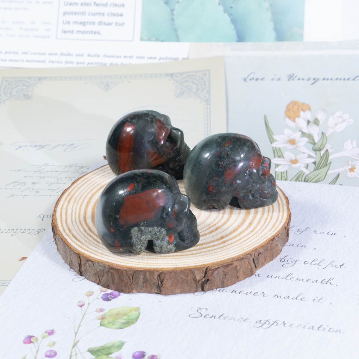 1.5-Inch Blood Stone Skull In Bulk