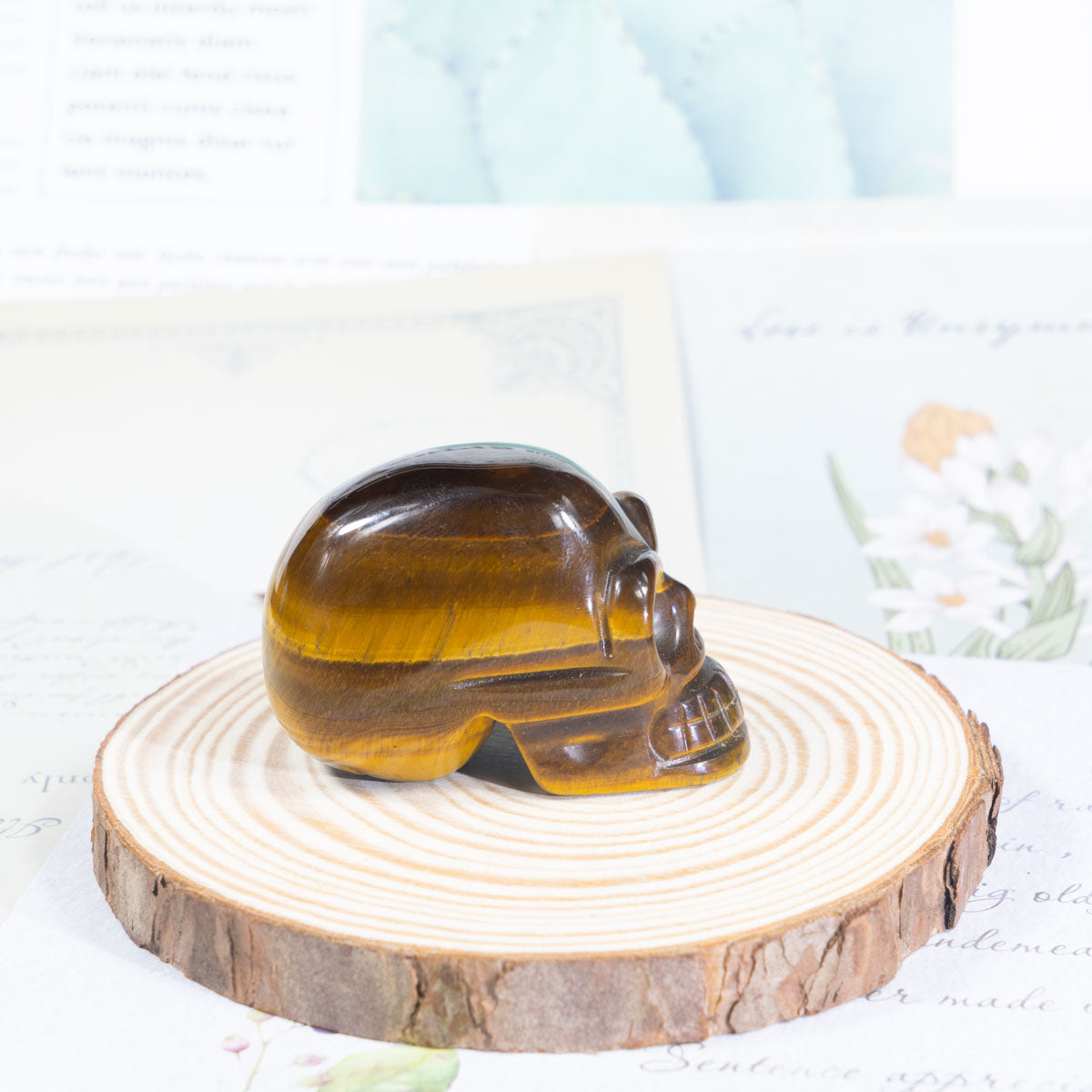 2-Inch Tiger Eye Stone Skull In Bulk