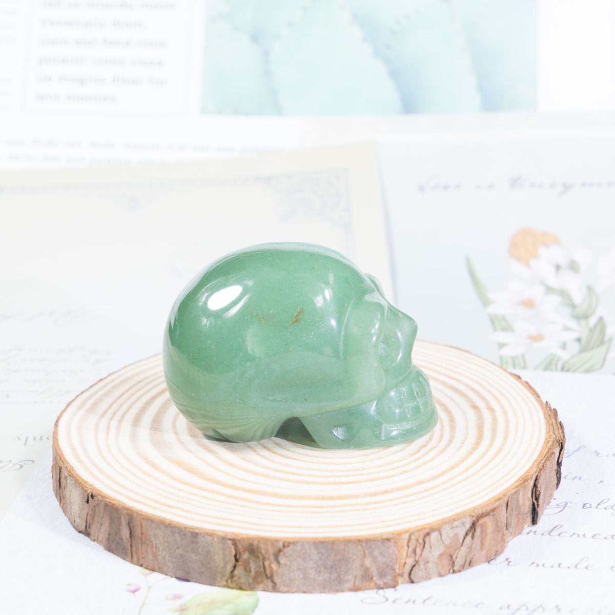 2-Inch Green Aventurine Skull In Bulk