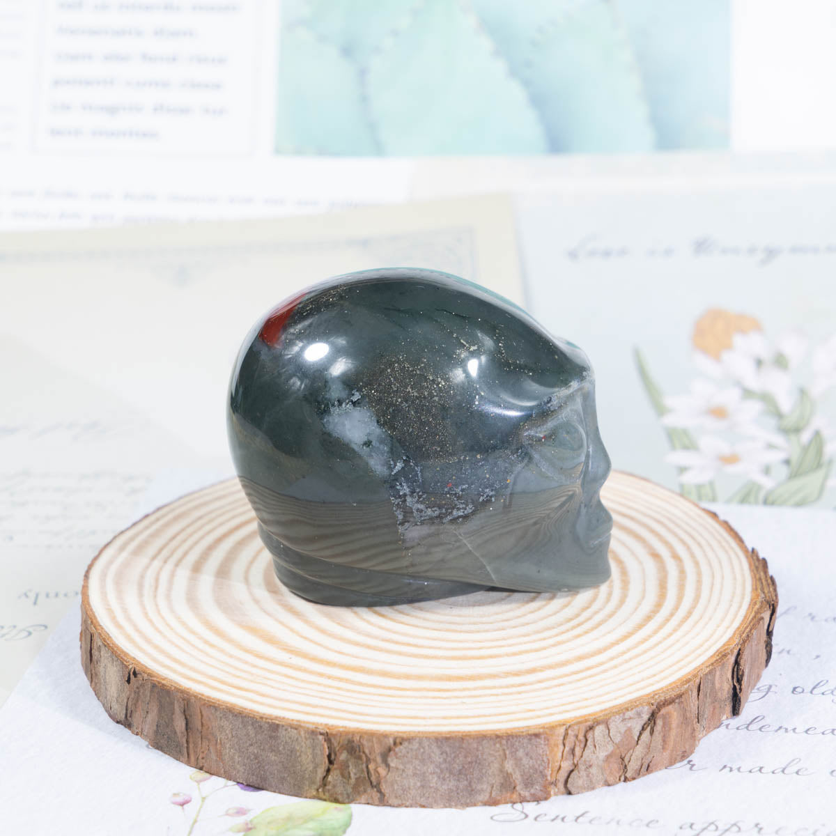 2-Inch Blood Stone Alien Skull In Bulk
