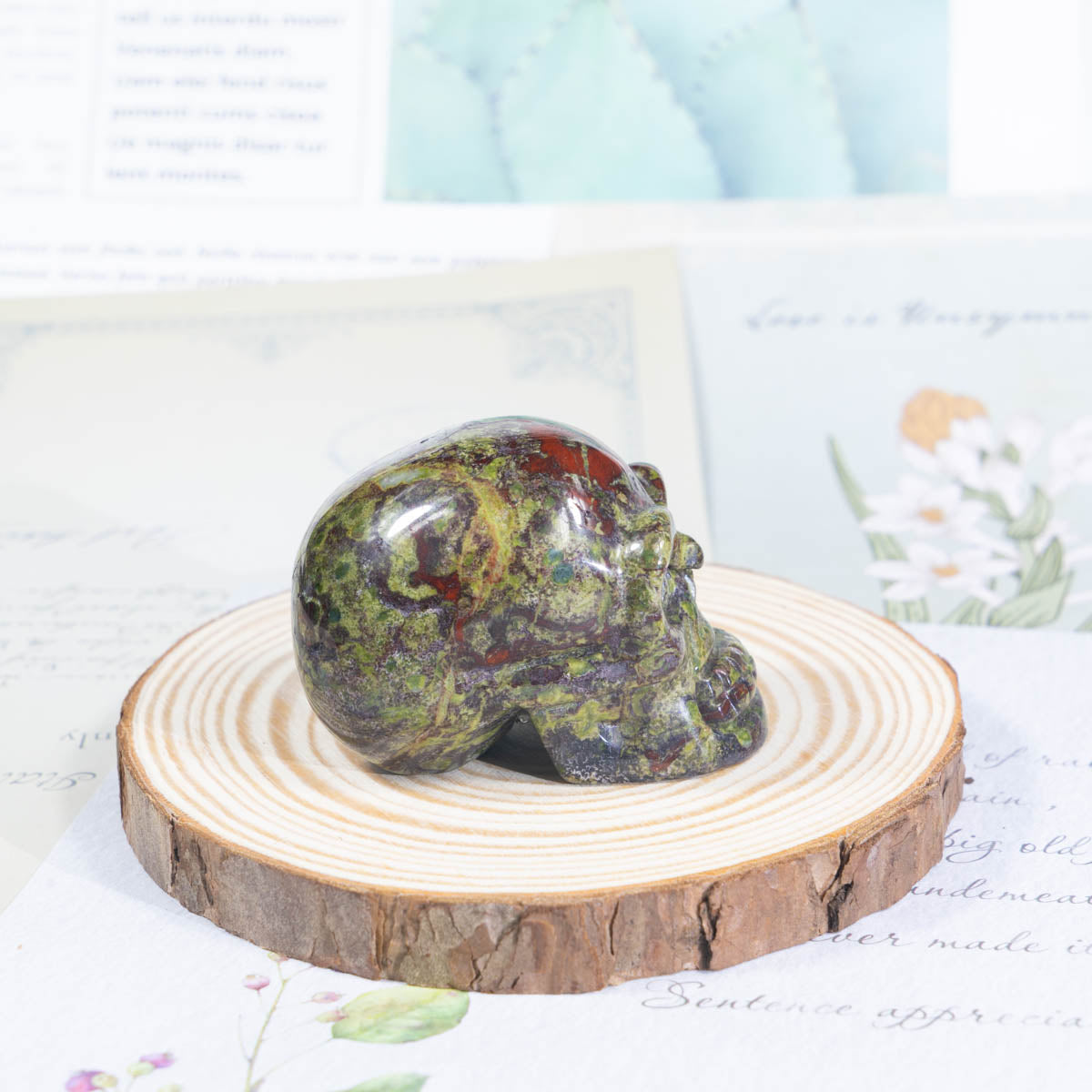 2-Inch Dragon Blood Stone Skull In Bulk