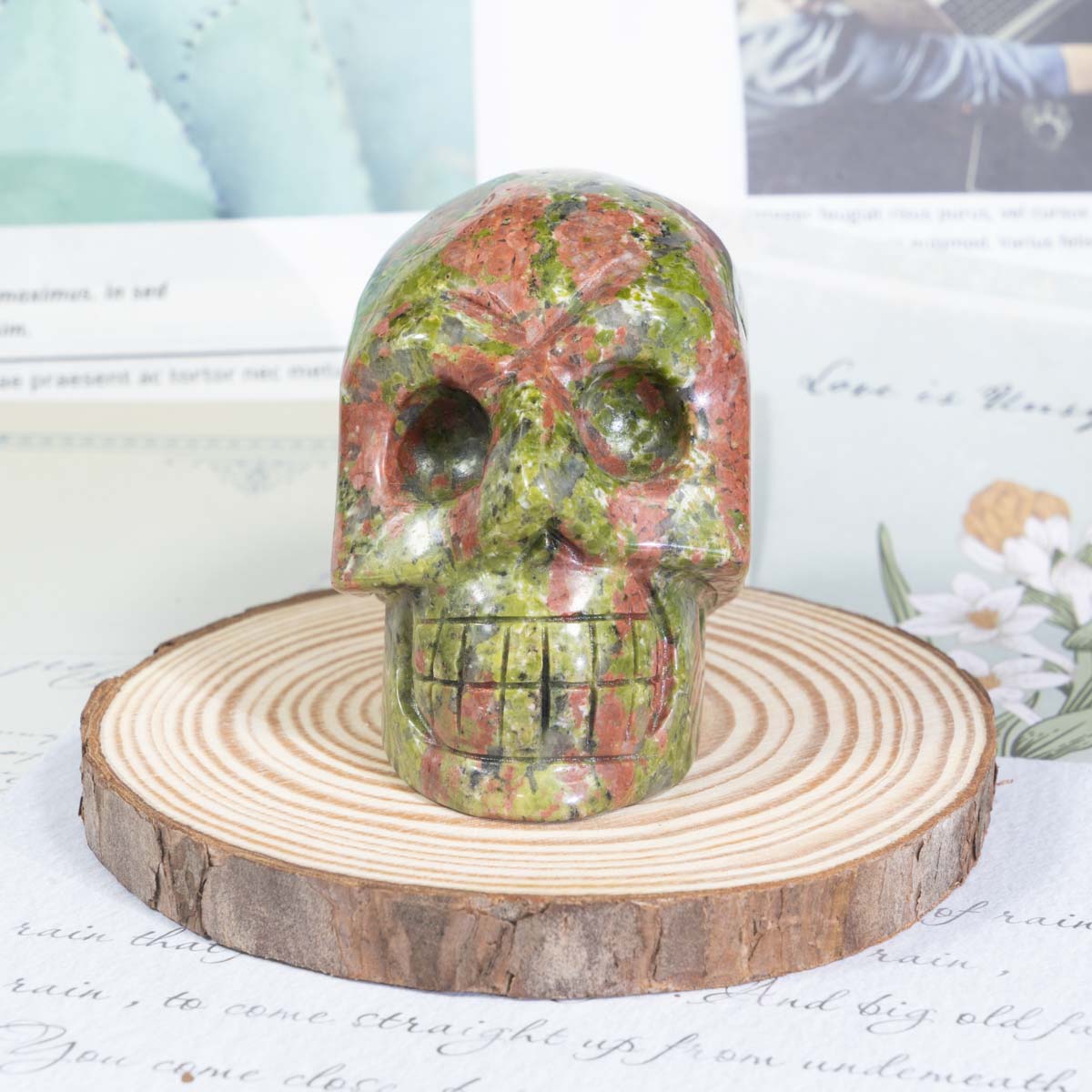 3-Inch Unakite Skull In Bulk