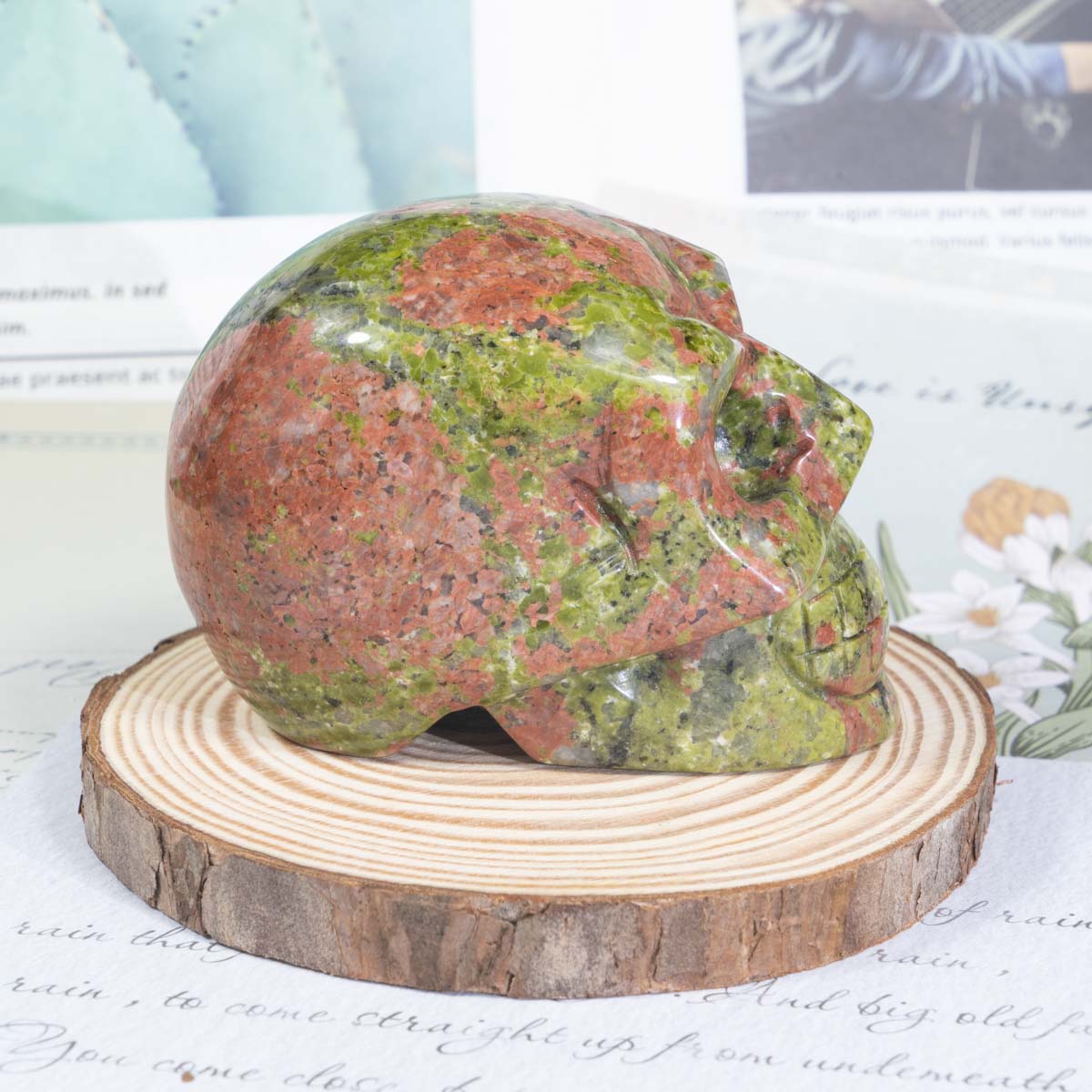 3-Inch Unakite Skull In Bulk