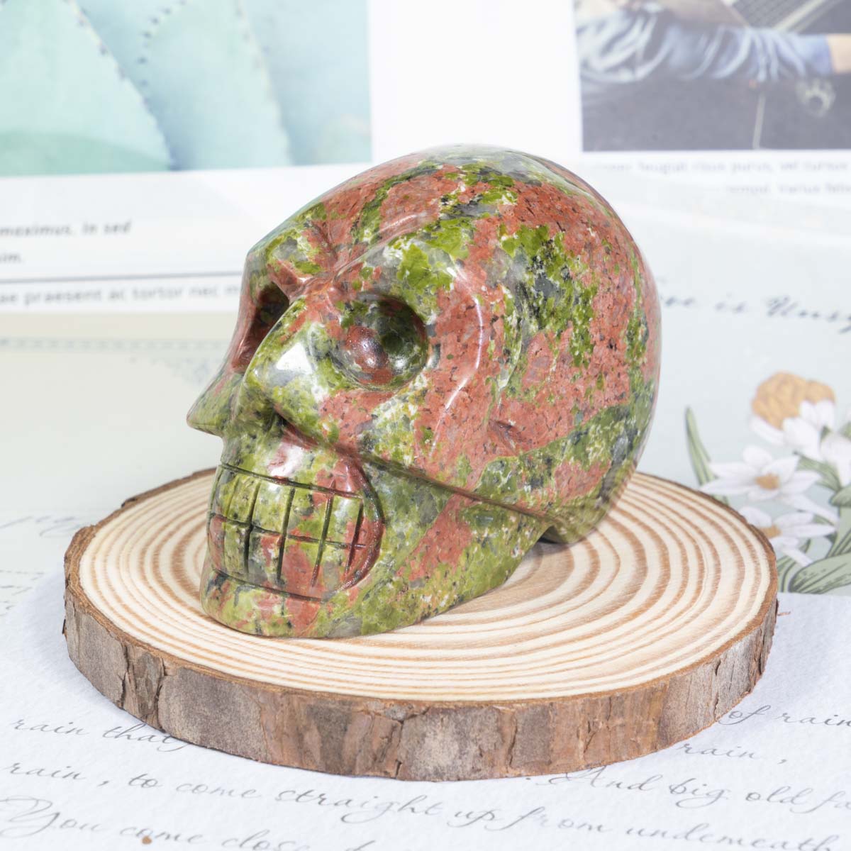 3-Inch Unakite Skull In Bulk